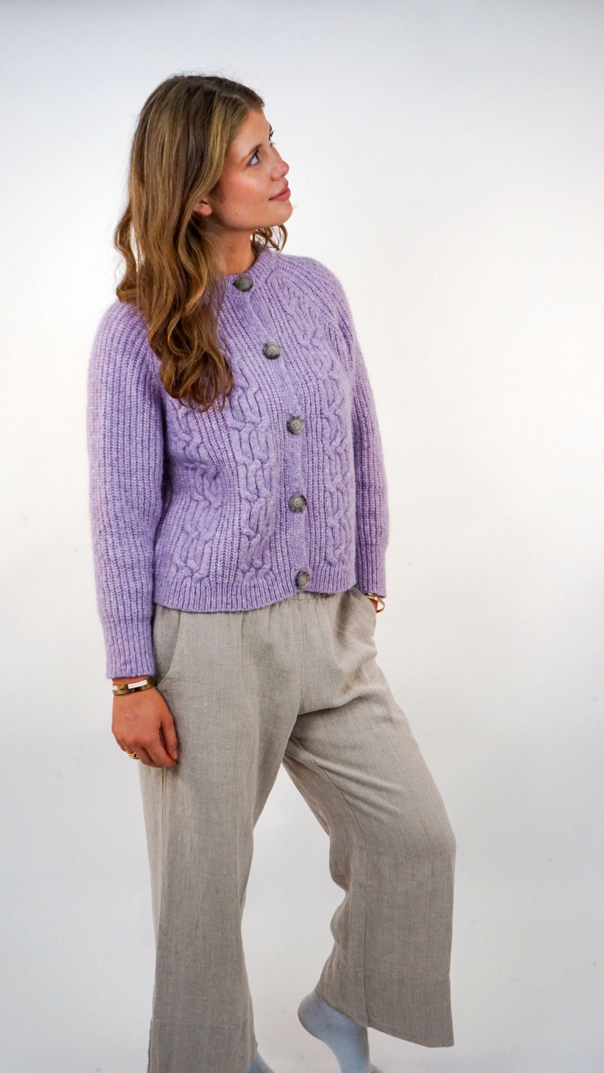 Cardigan mit Flechtdetails aus Alpaka | Damen