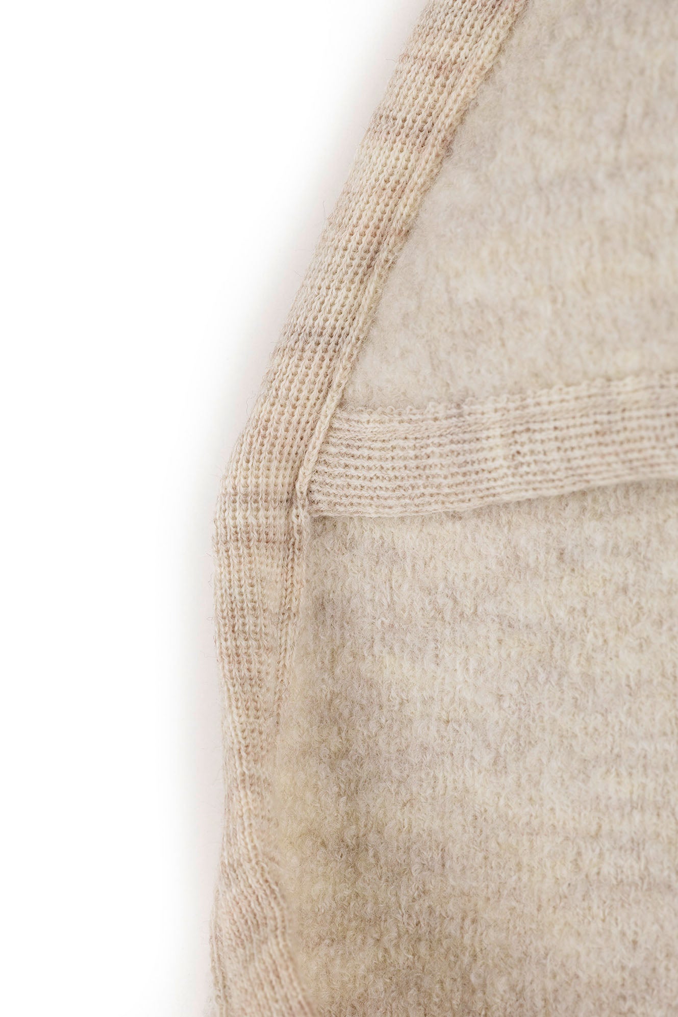 Babyschalen decke aus walk in Natur – Saum Detailansicht