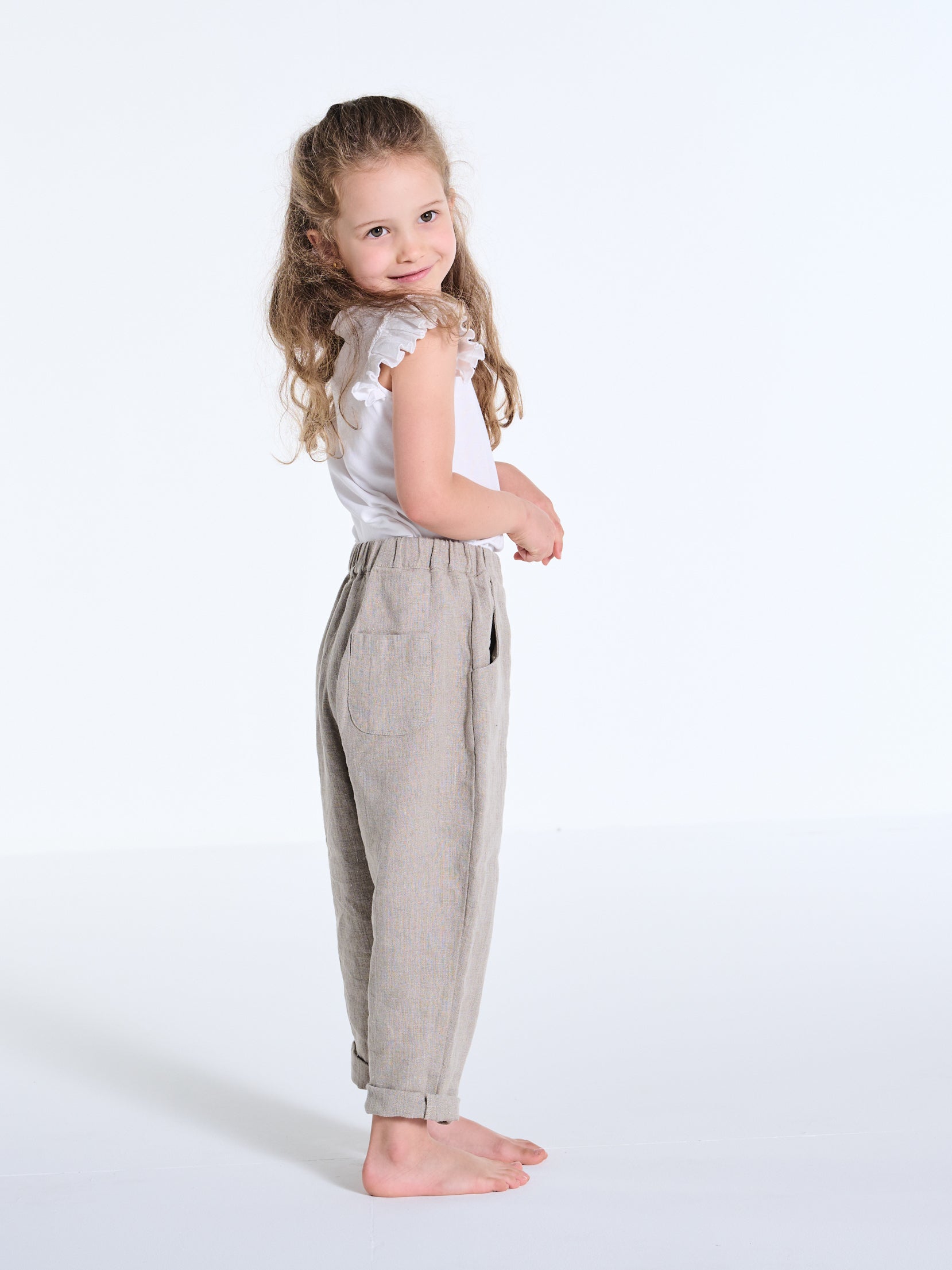 Kinder Leinen Hose