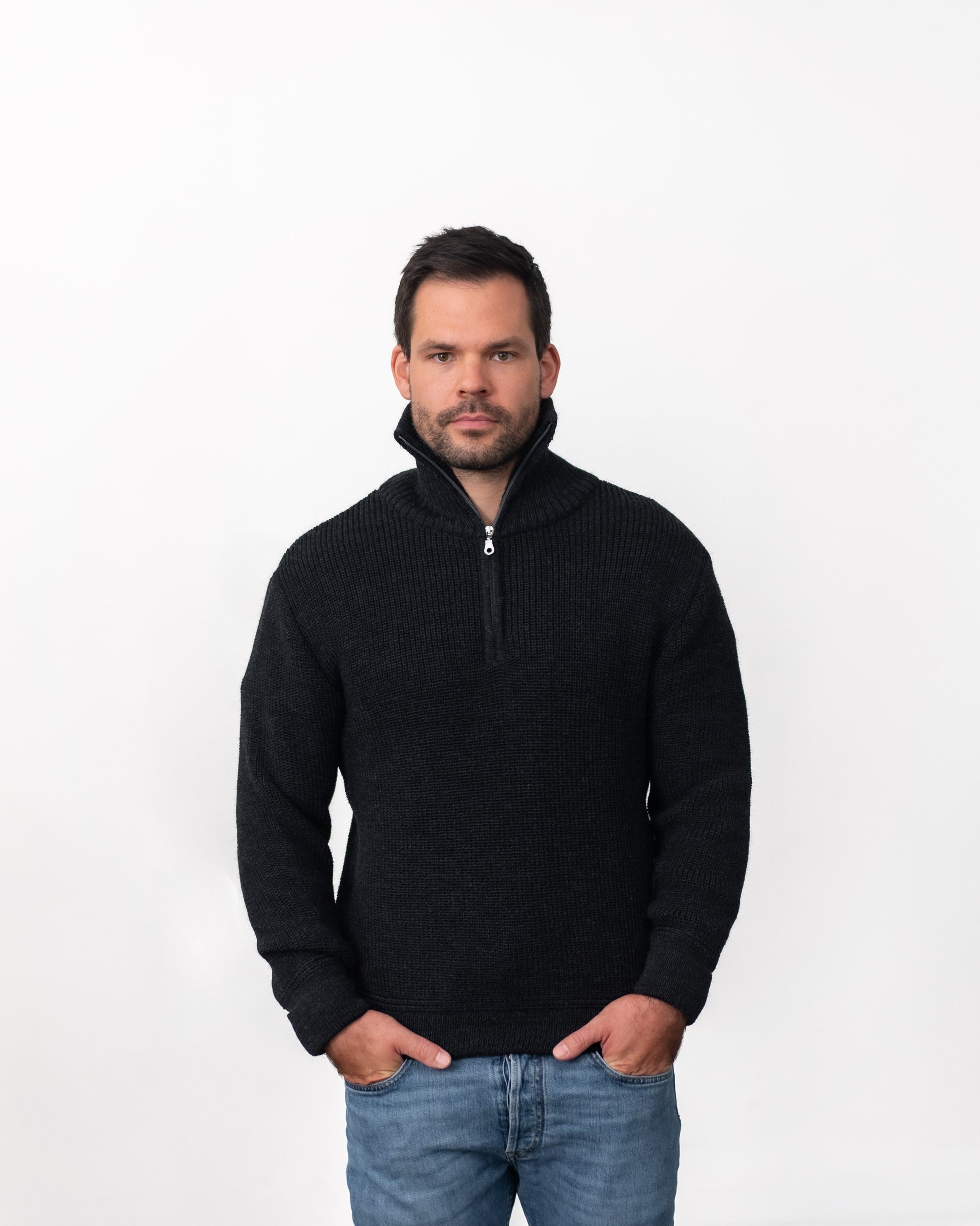 Unisex Struktur-Strick-Troyer aus Merinowolle