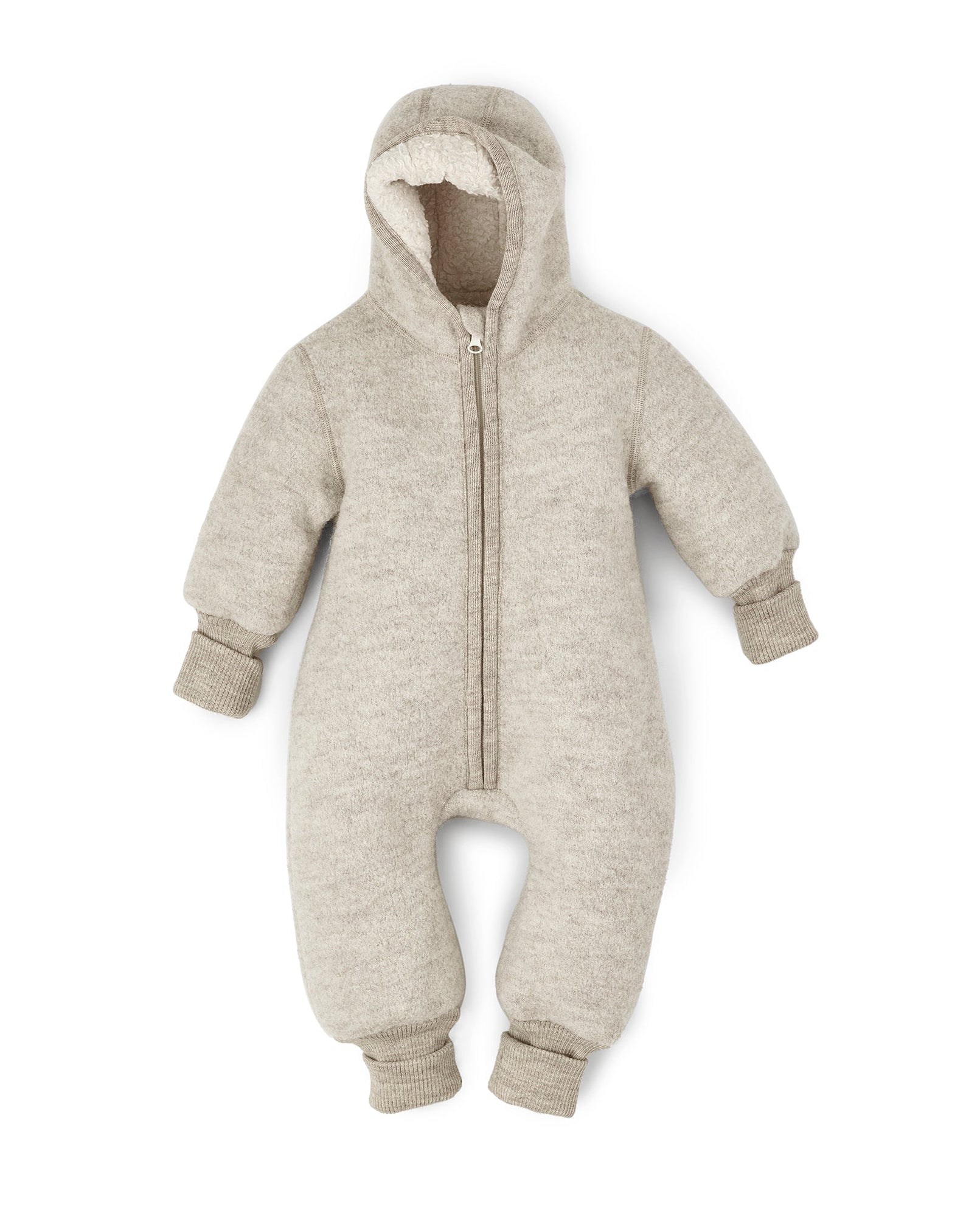 Overall aus Wollwalk mit Teddy-Kapuze und Bündchen | Baby & Kinder