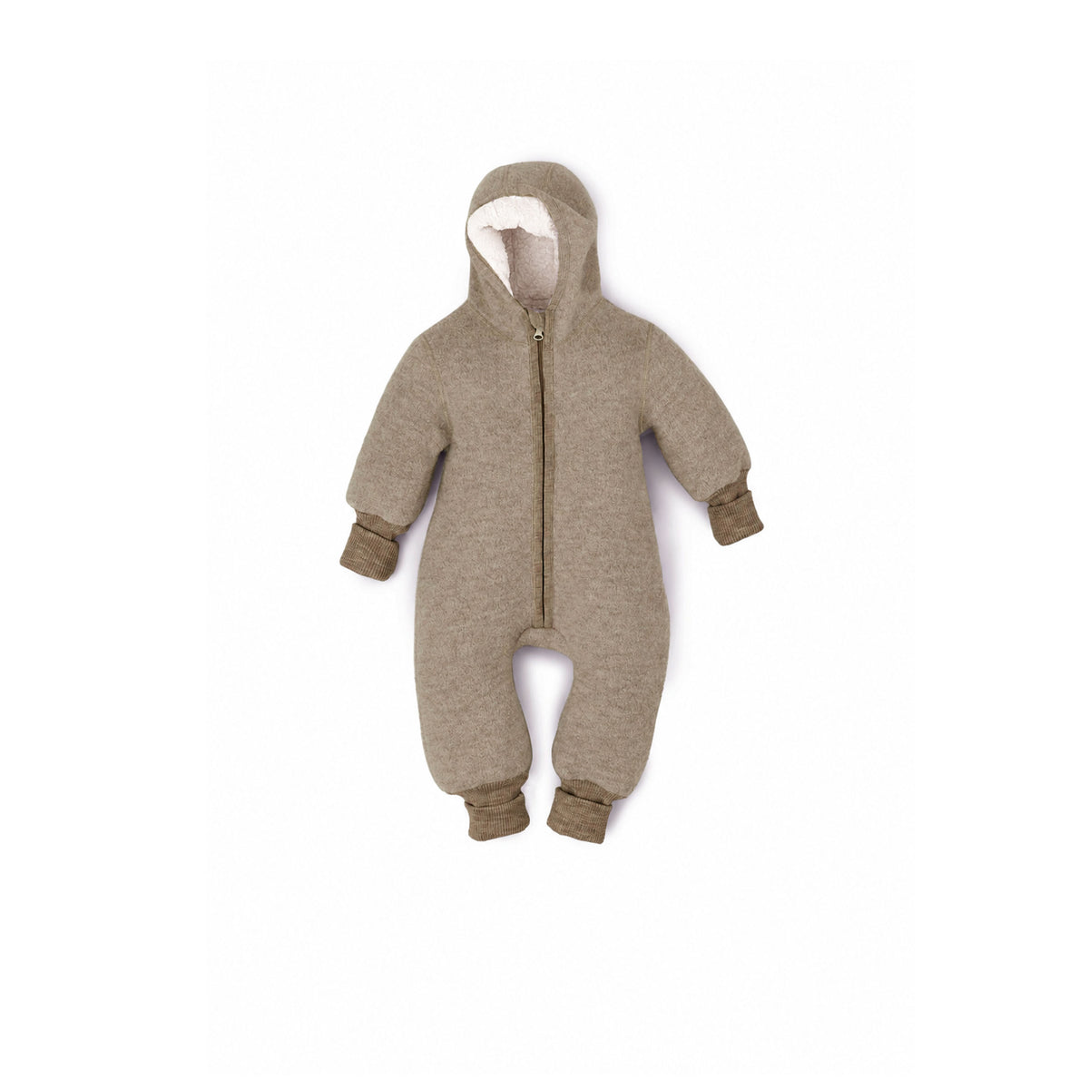 Overall aus Wollwalk mit Teddy-Kapuze und Bündchen | Baby & Kinder
