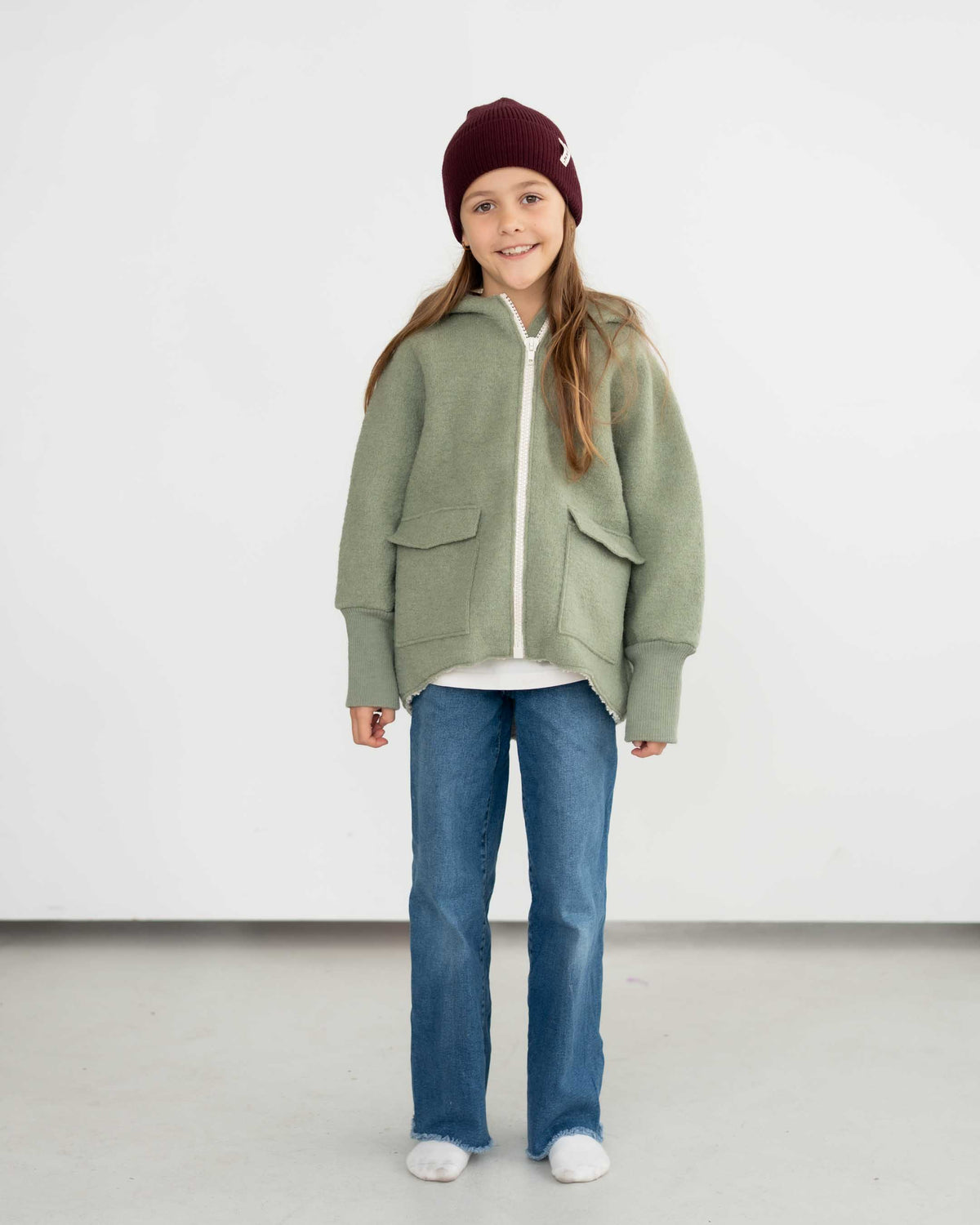 Winterjacke aus Wollwalk mit Teddyfutter | Kinder