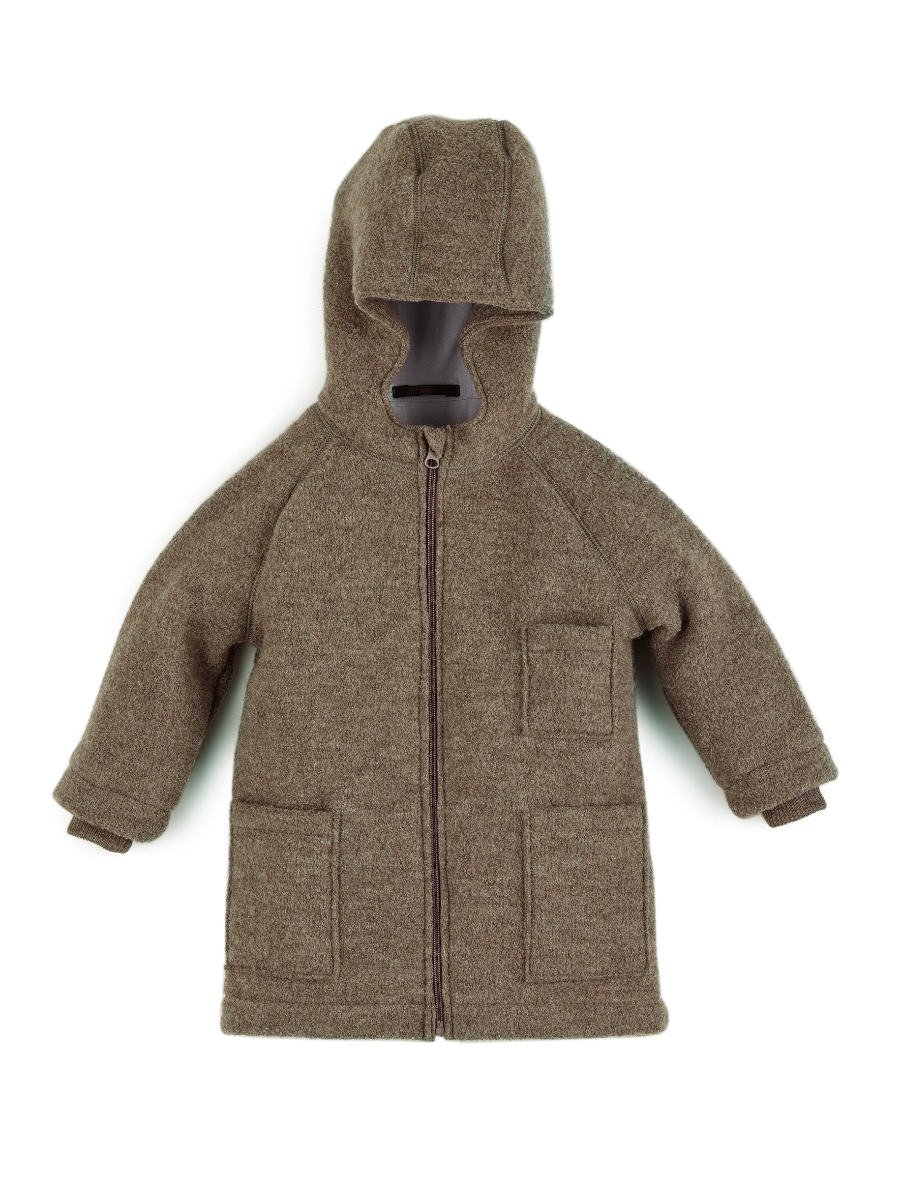 Schlichter Walkmantel mit Kapuze