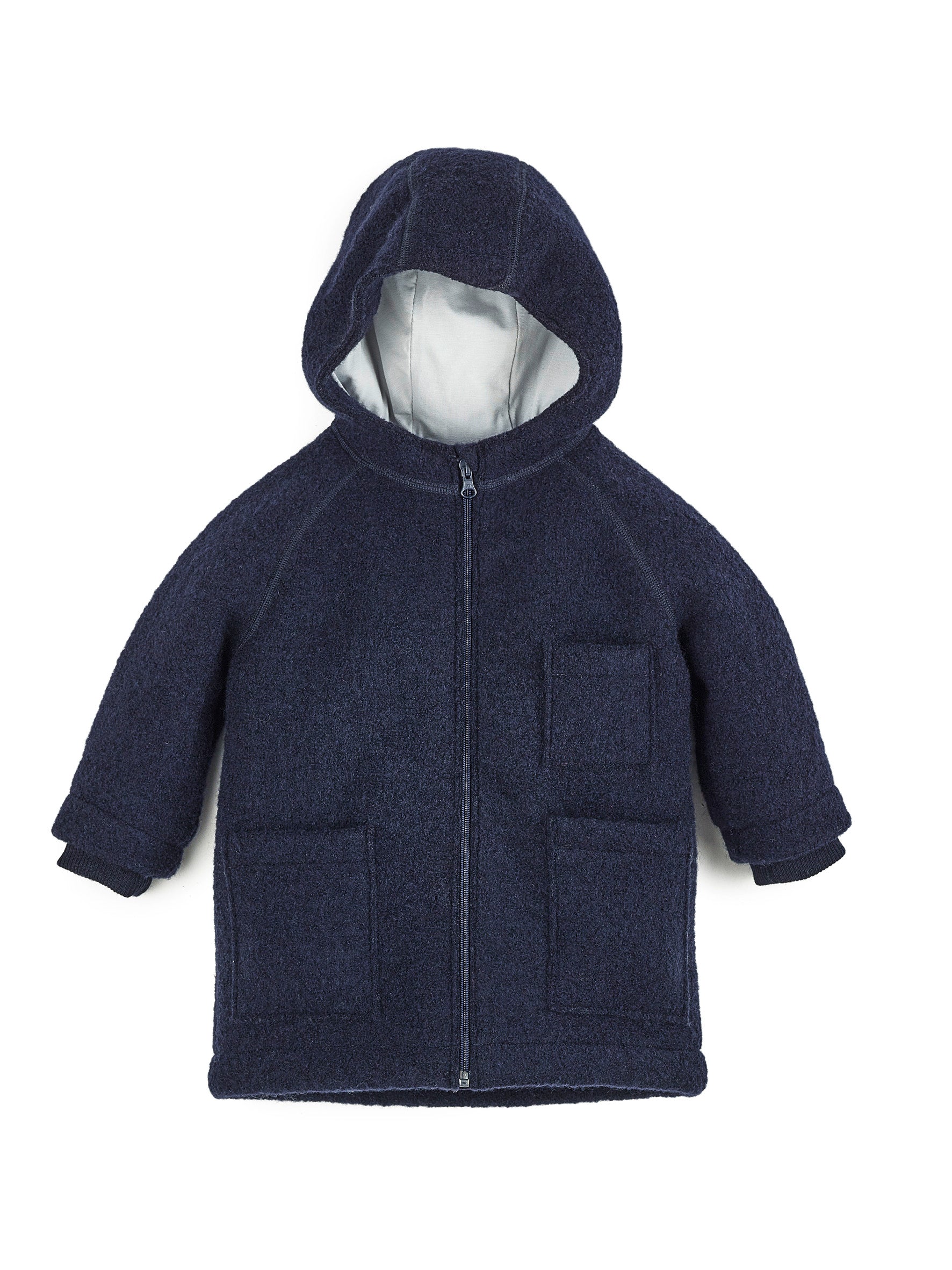 Schlichter Walkmantel mit Kapuze