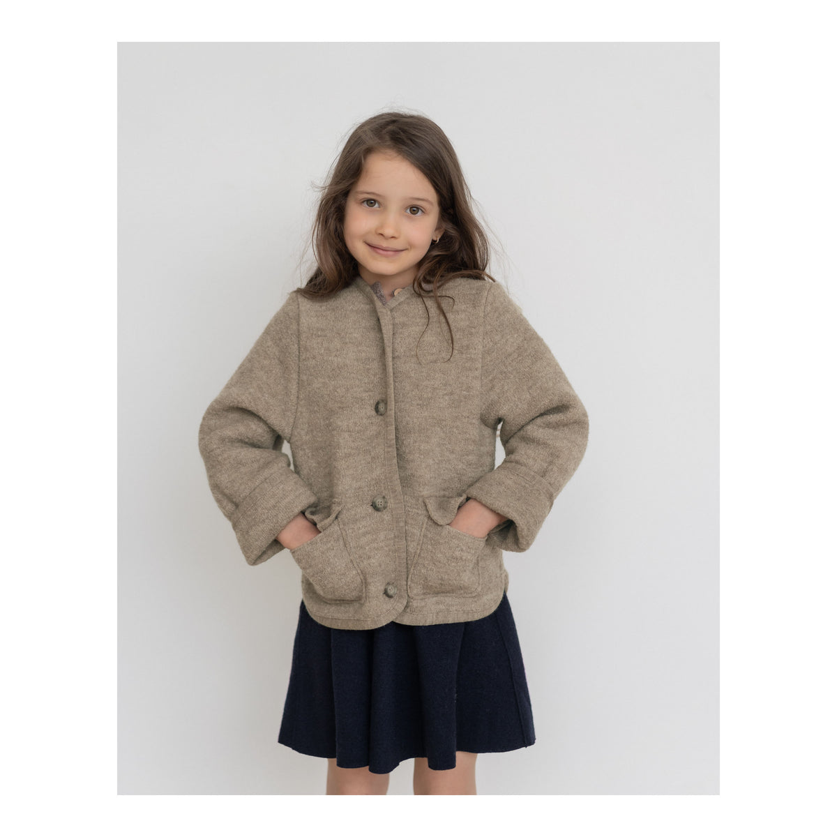 Oversized Jacke aus Wollwalk | Kinder