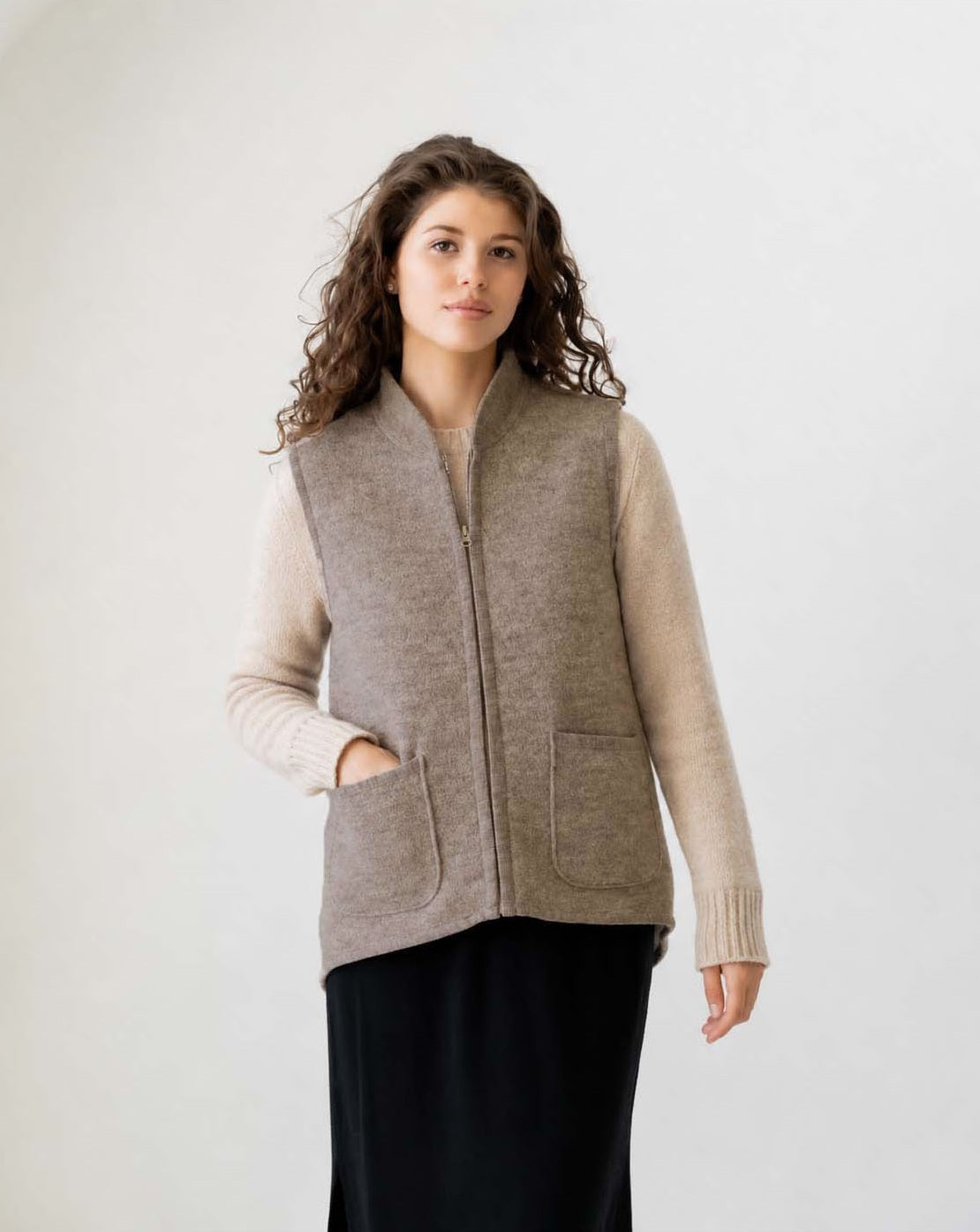 Weste mit Reissverschluss aus Wollwalk | Unisex