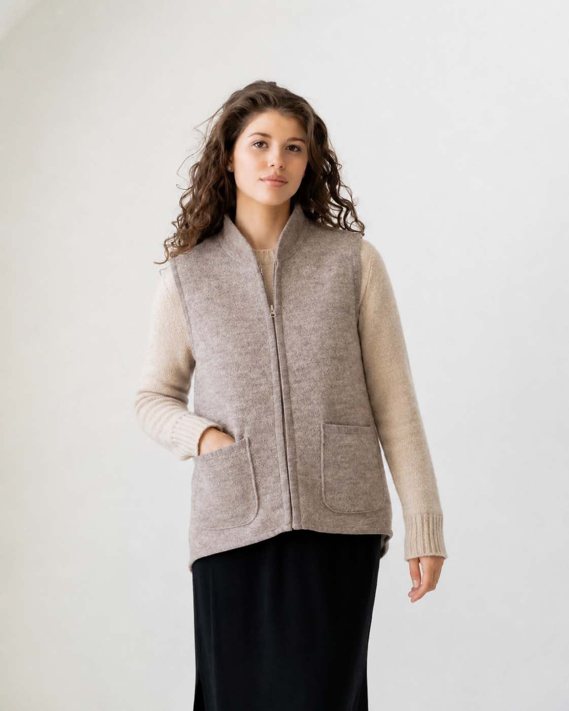 Weste mit Reissverschluss aus Wollwalk | Unisex