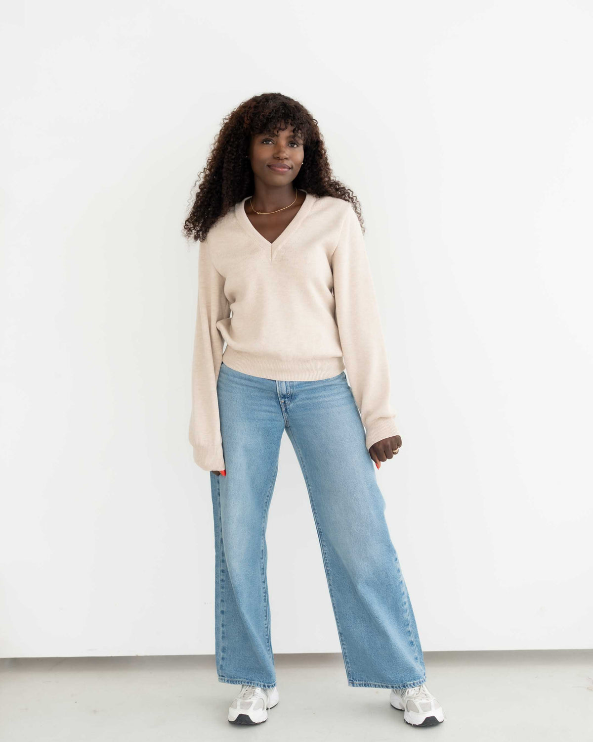 Pullover V-Ausschnitt aus Merino | Damen