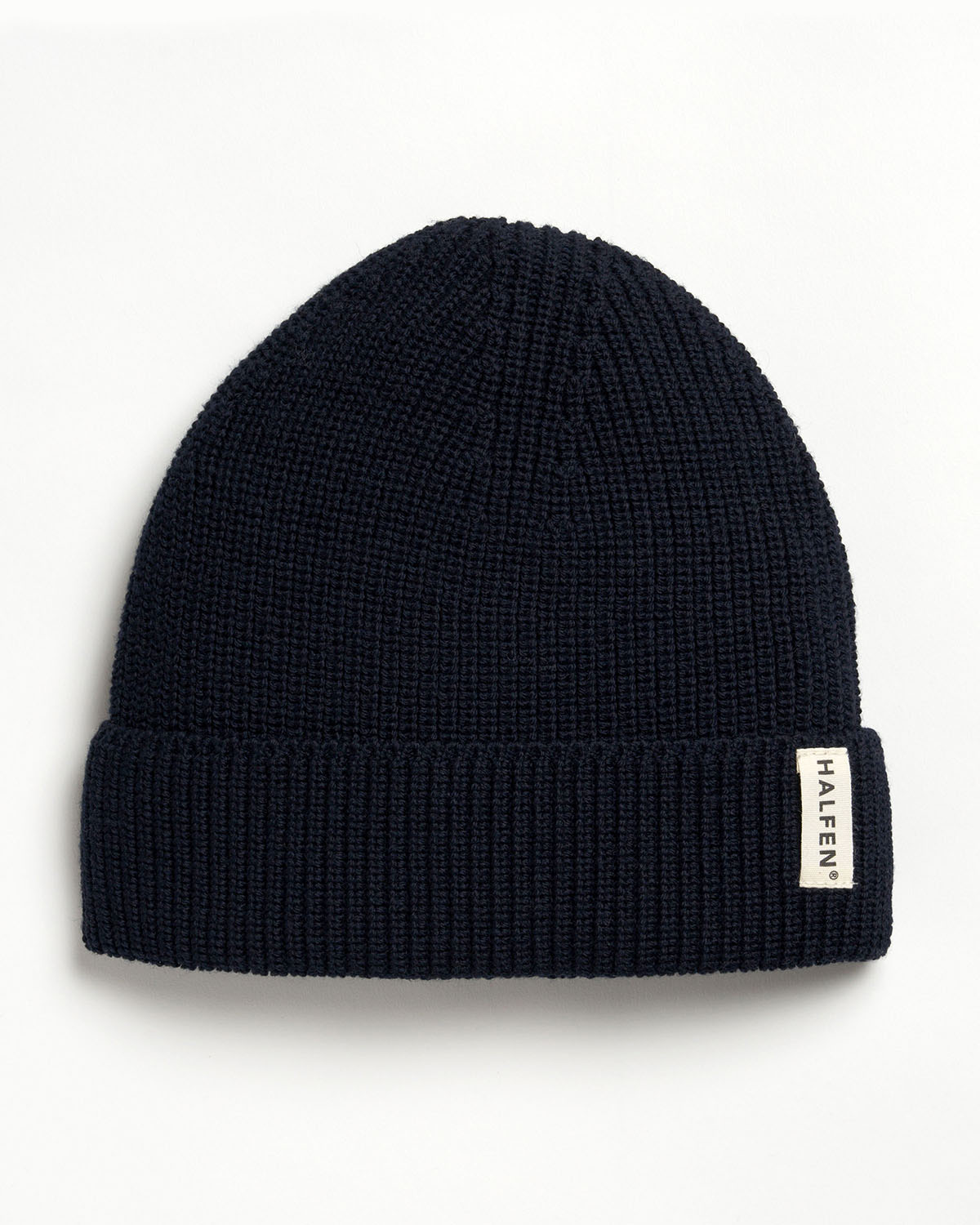 Beanie aus Merinowolle in Marine – Frontansicht