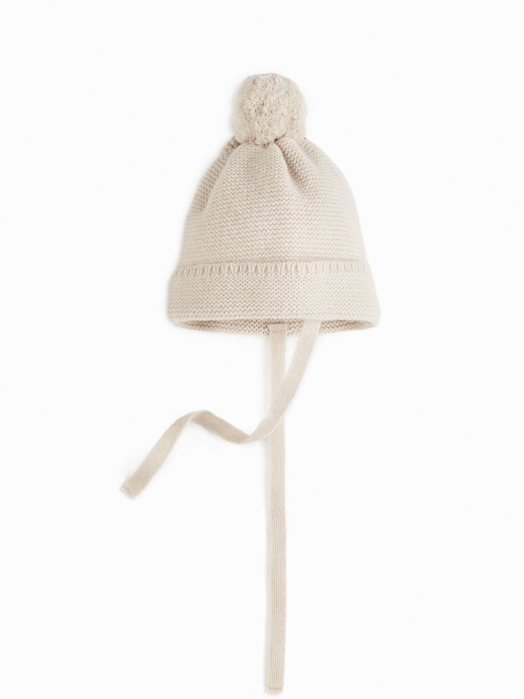 Bommelmütze zum Binden aus Cashmere Merino | Baby