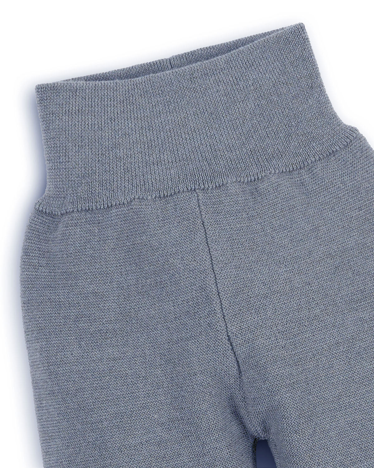 Buendchen Hose für Babys aus Merinowolle in Rauchblau– Detailansicht