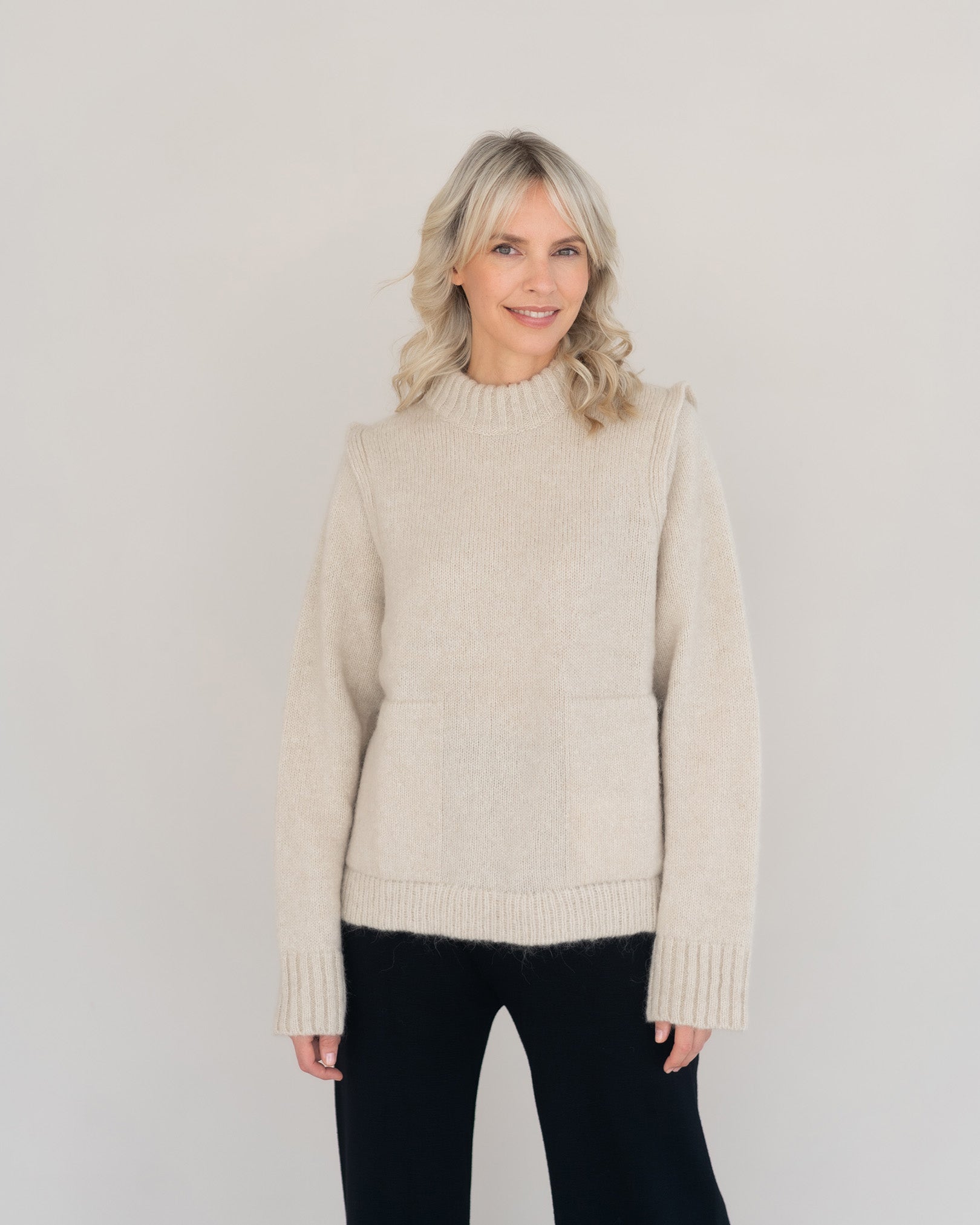 Pullover mit Schulterdetail aus Alpaka | Damen