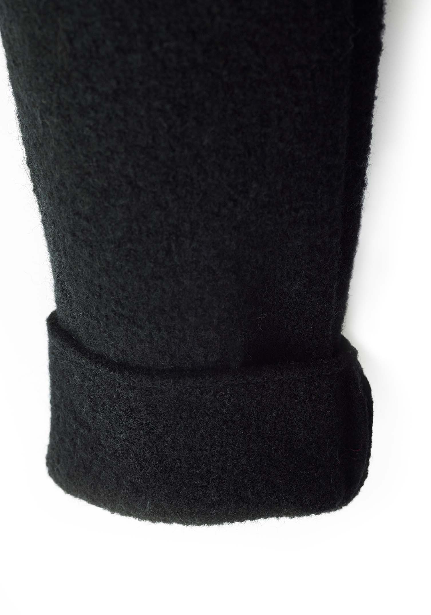 Felted coat with waist belt and button