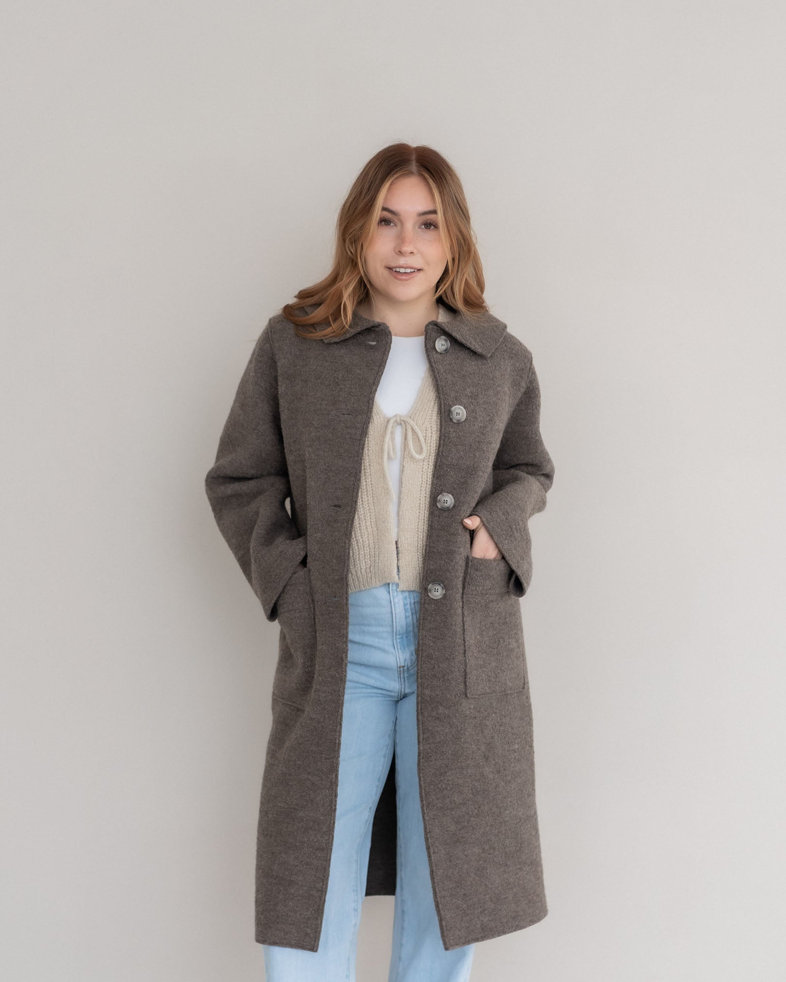 Long coat with collar