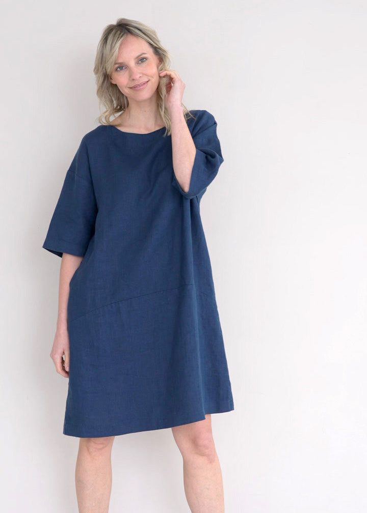 Kleid mit Taschen aus Leinen | Damen
