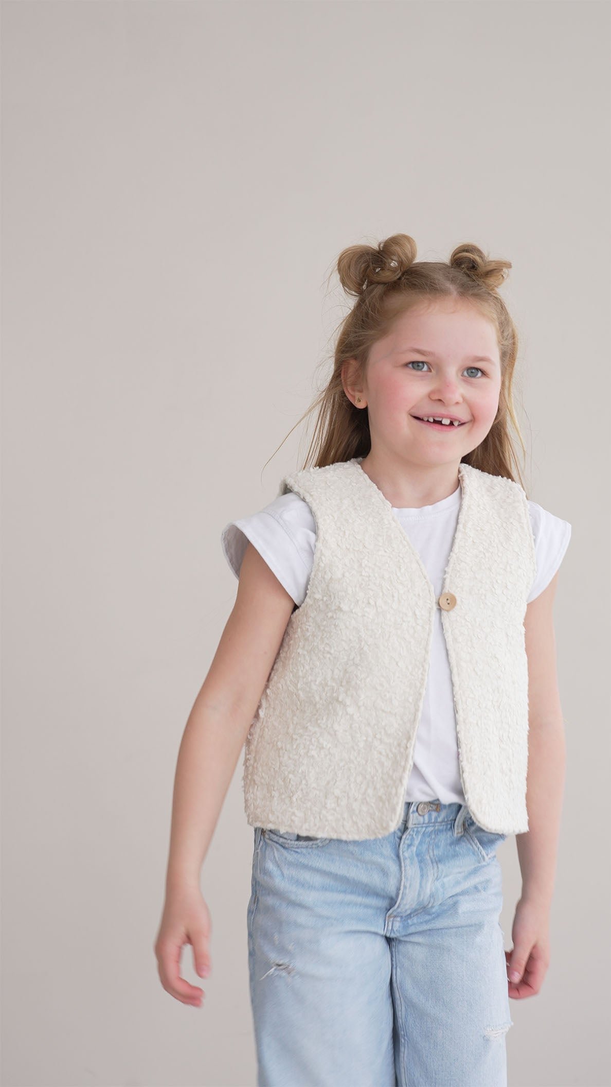 Teddyweste aus feinem Wollwalk | Kinder