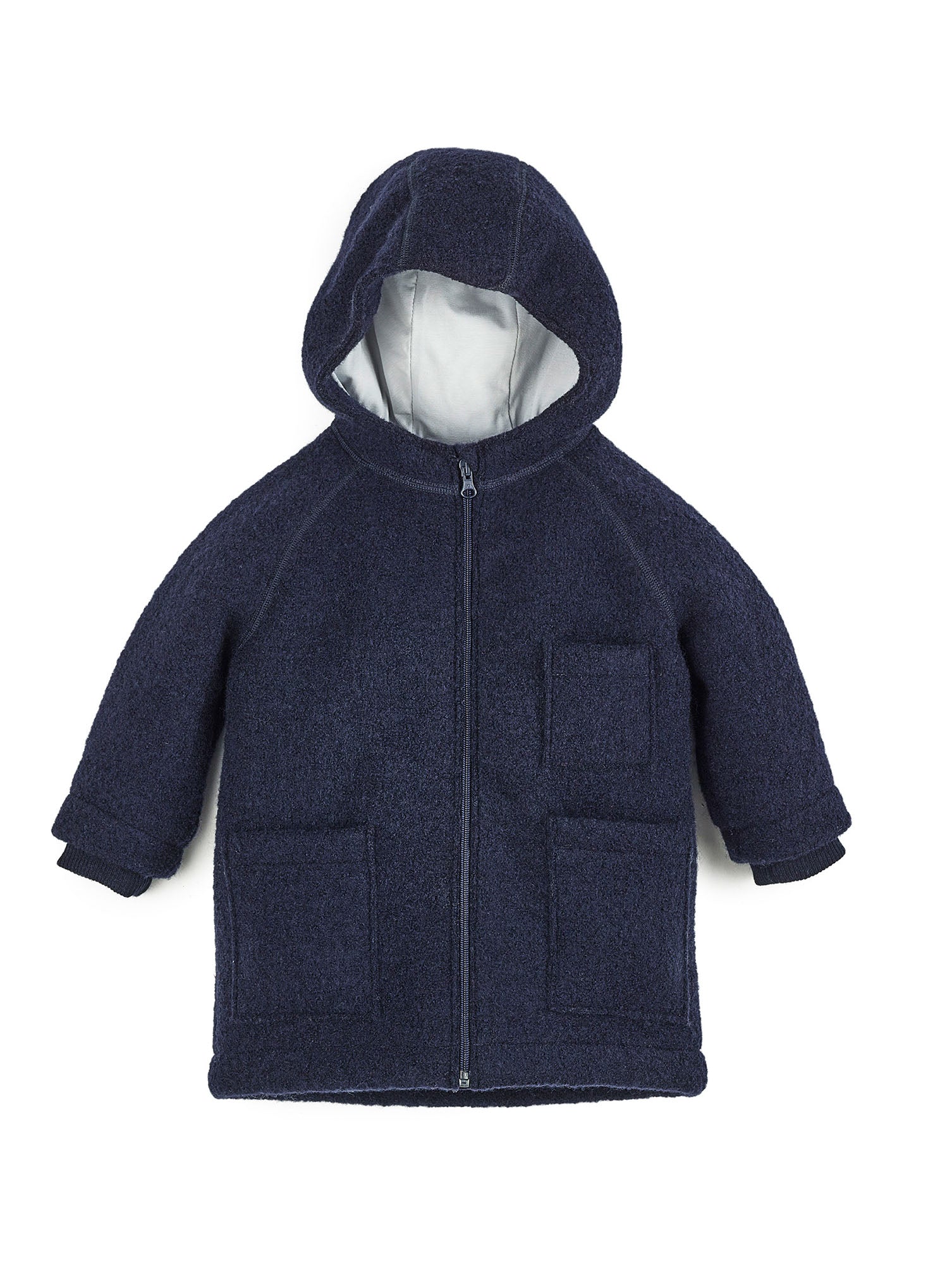 Hooded boiled wool coat | Kids