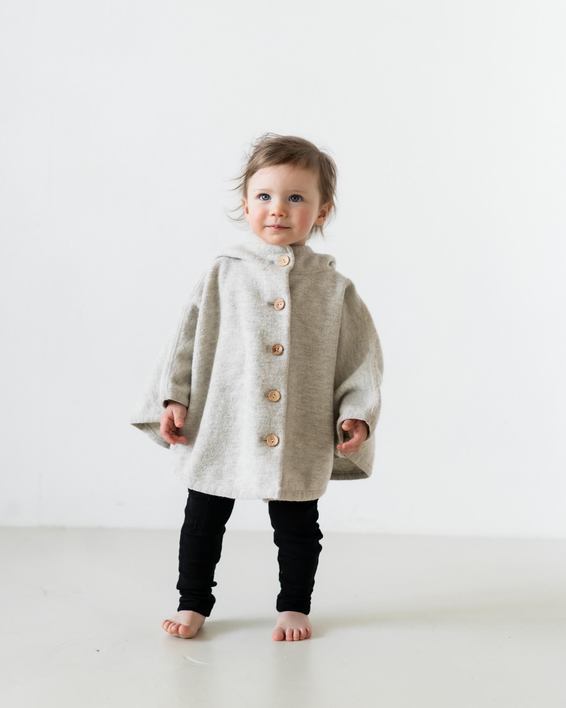 Poncho aus feinem Wollwalk | Baby & Kinder