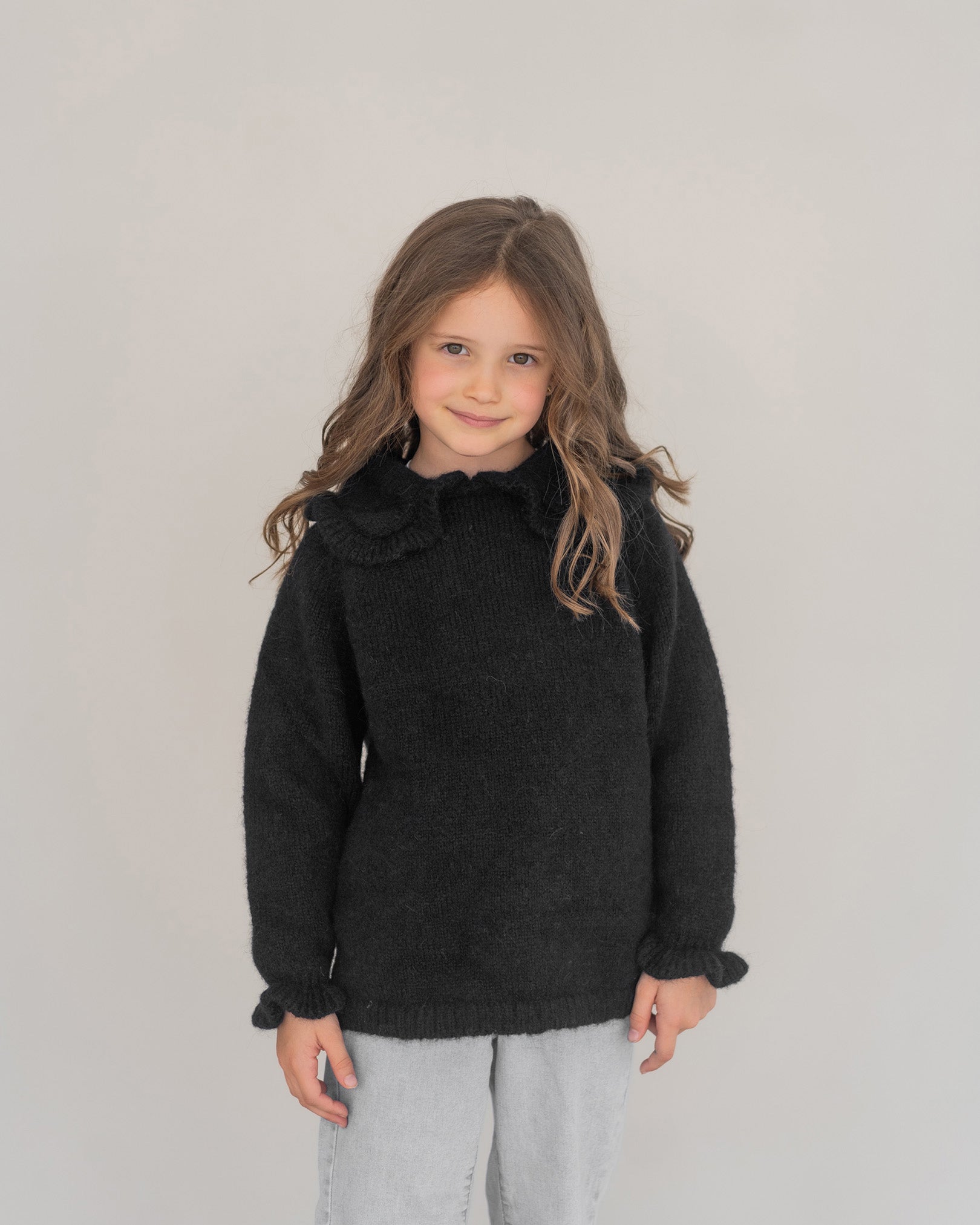 Pullover mit Peter Pan Kragen aus Alpaka | Baby & Kinder