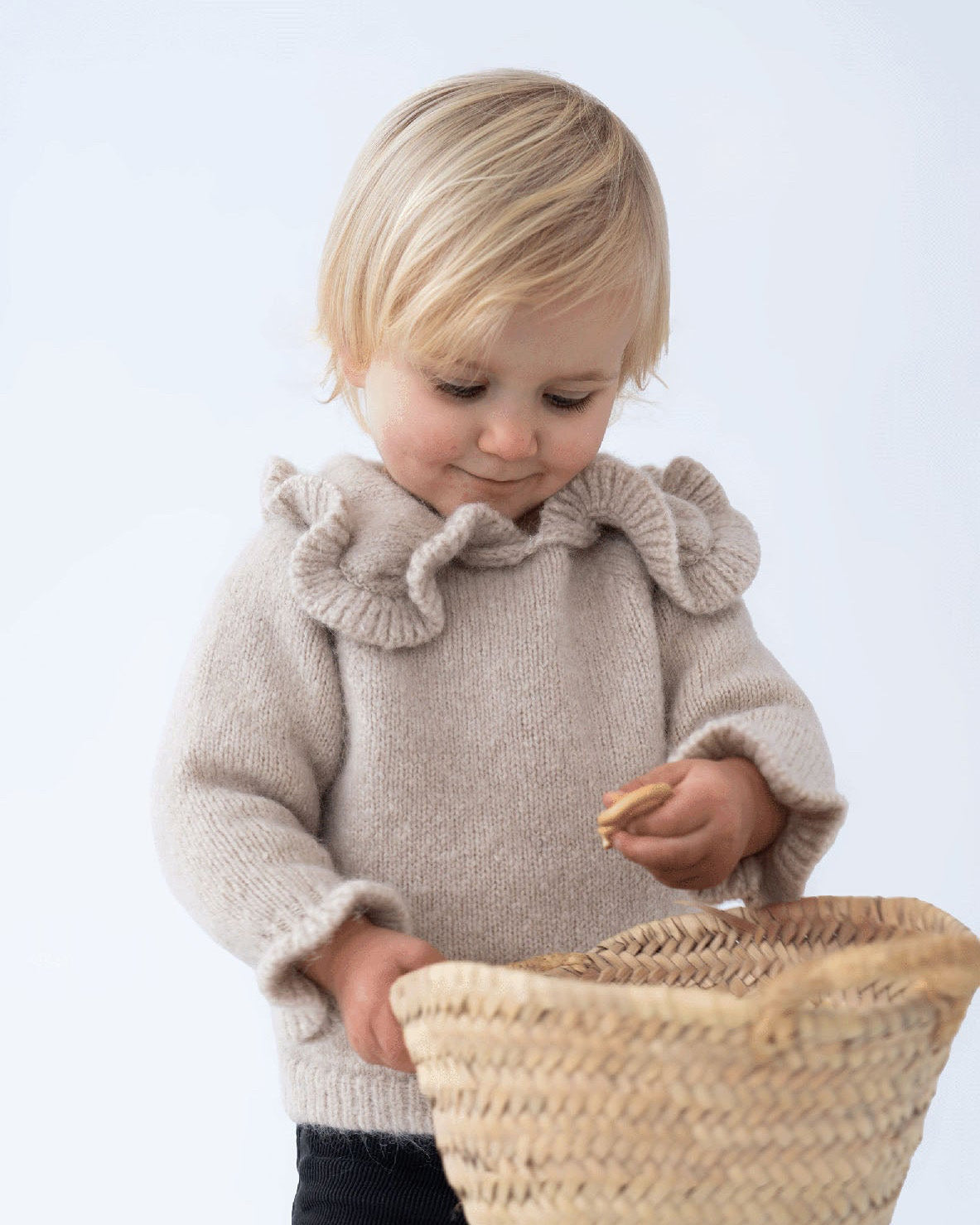 Pullover mit Peter Pan Kragen aus Alpaka | Baby & Kinder