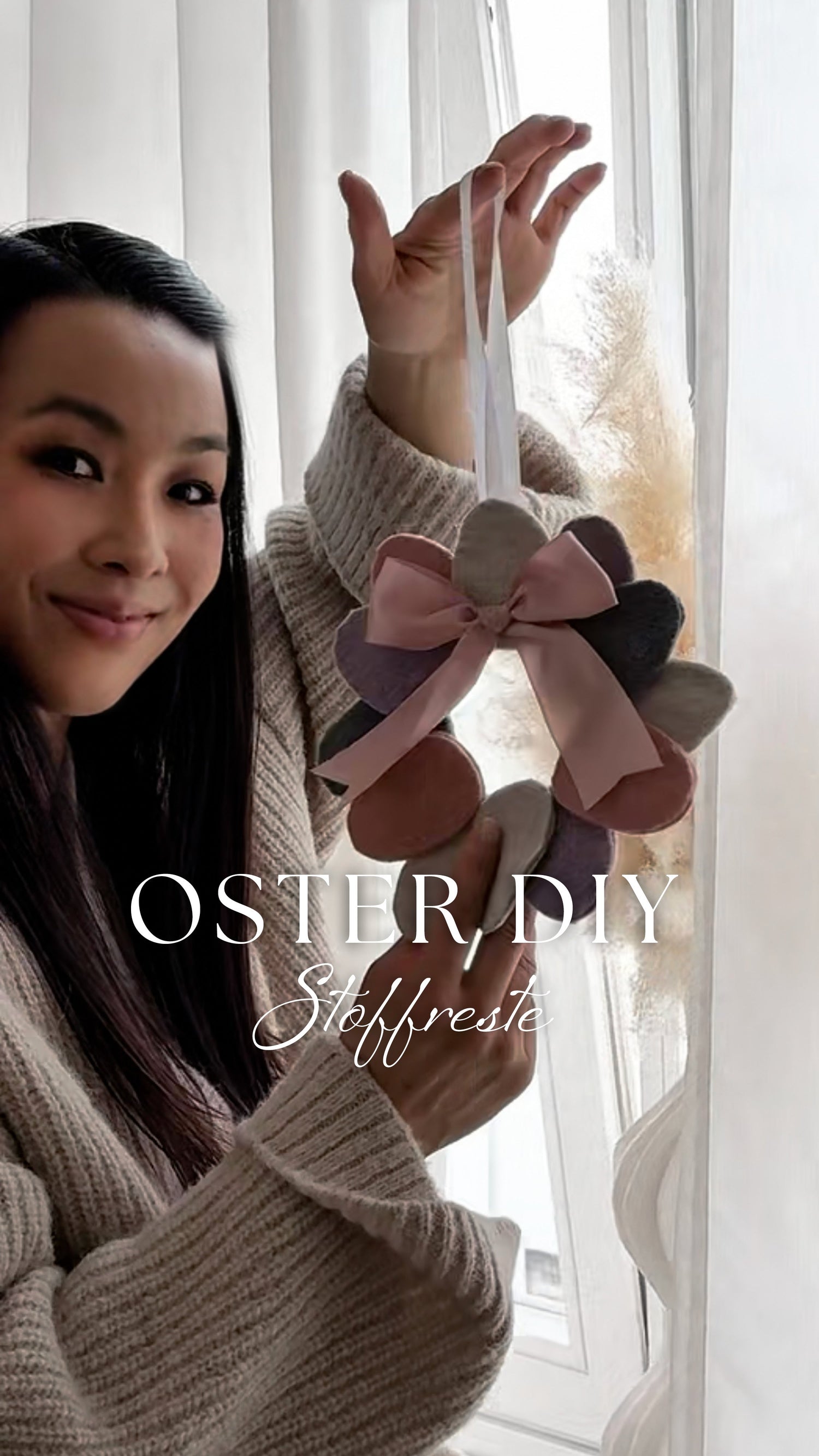 DIY Osterkranz aus Stoffresten selber machen