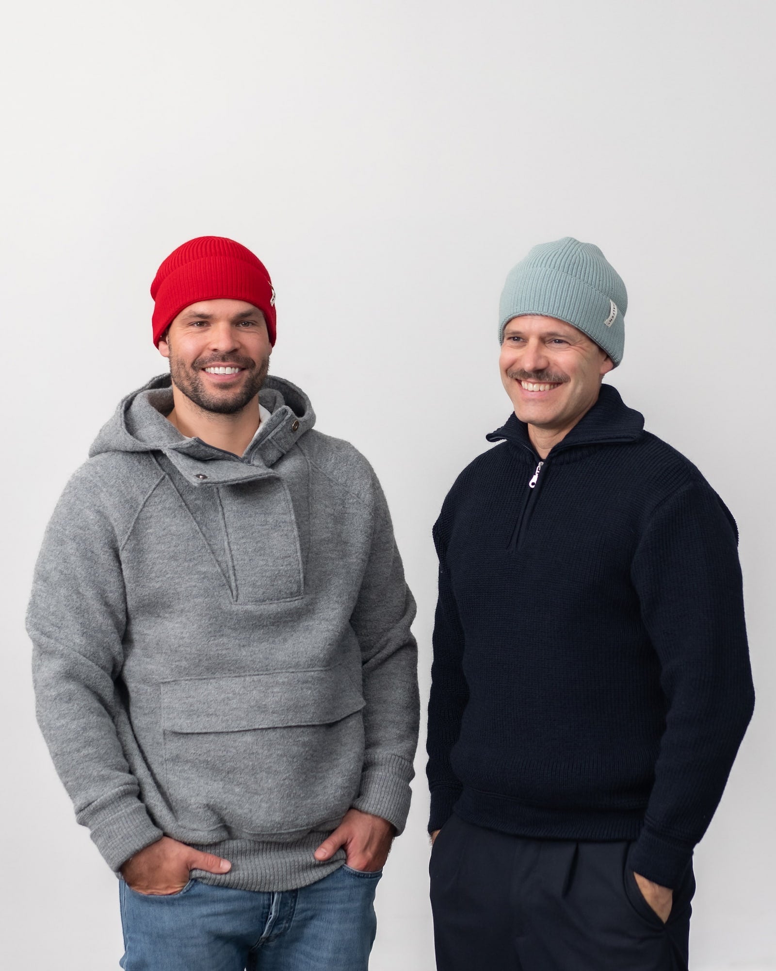 Männer mit Mützen Merino Strick 