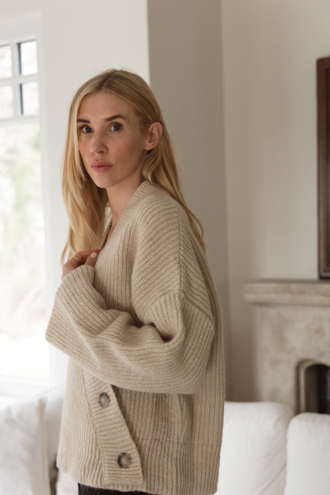 Asymmetrischer Cardigan aus Alpaka | Damen