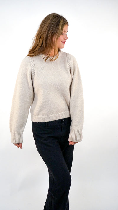 Sweater mit Flechtdetails aus Alpaka  | Damen