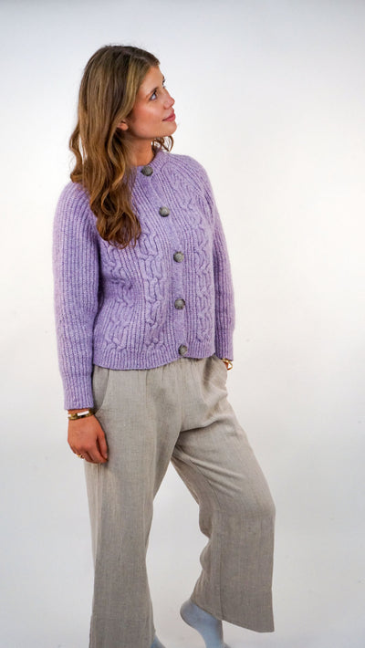 Cardigan mit Flechtdetails aus Alpaka  | Damen