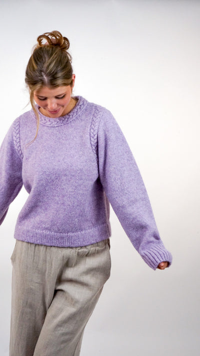 Sweater mit Flechtdetails aus Alpaka  | Damen