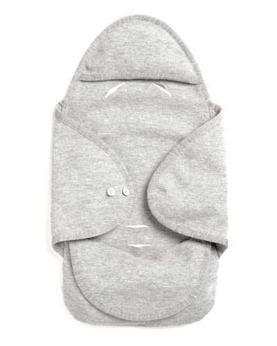 Babyschalen decke aus walk in Grau – zugeklappte Frontansicht 