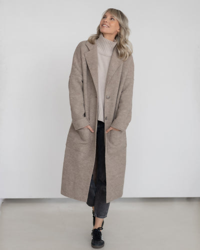 Langer Mantel aus Walk | Damen