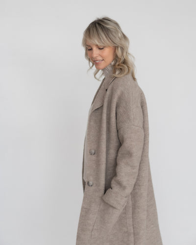 Langer Mantel aus Walk | Damen