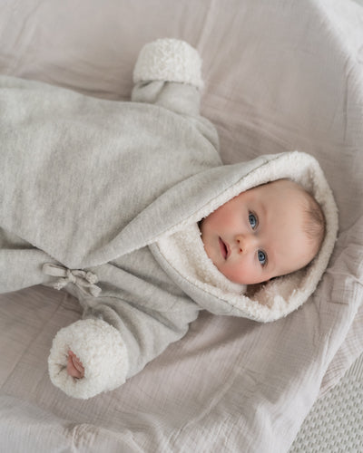 Wickeloverall aus Wollwalk mit Teddyfutter | Baby