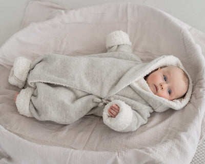 Wickeloverall aus Wollwalk mit Teddyfutter | Baby