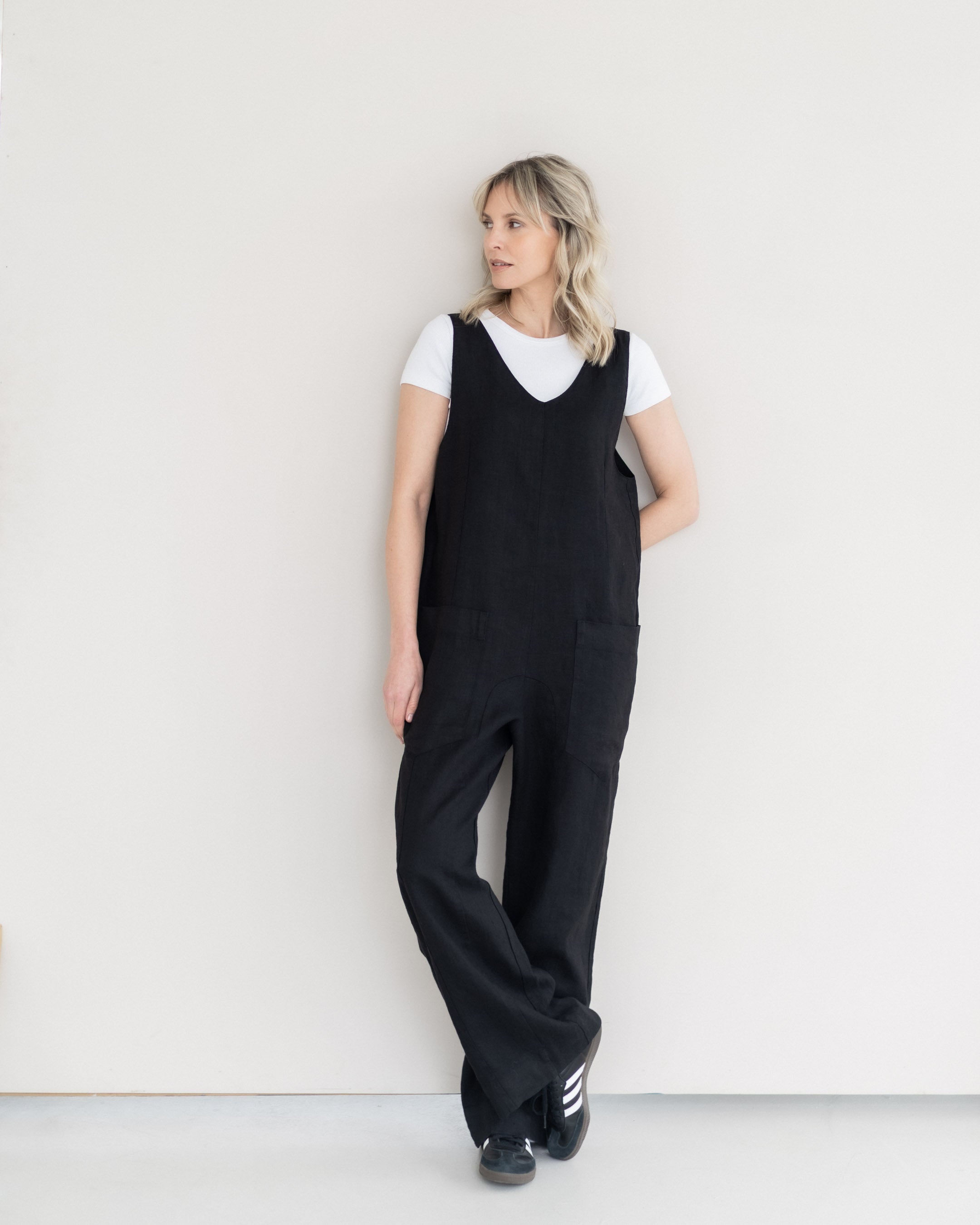 Leinen Latzhose
