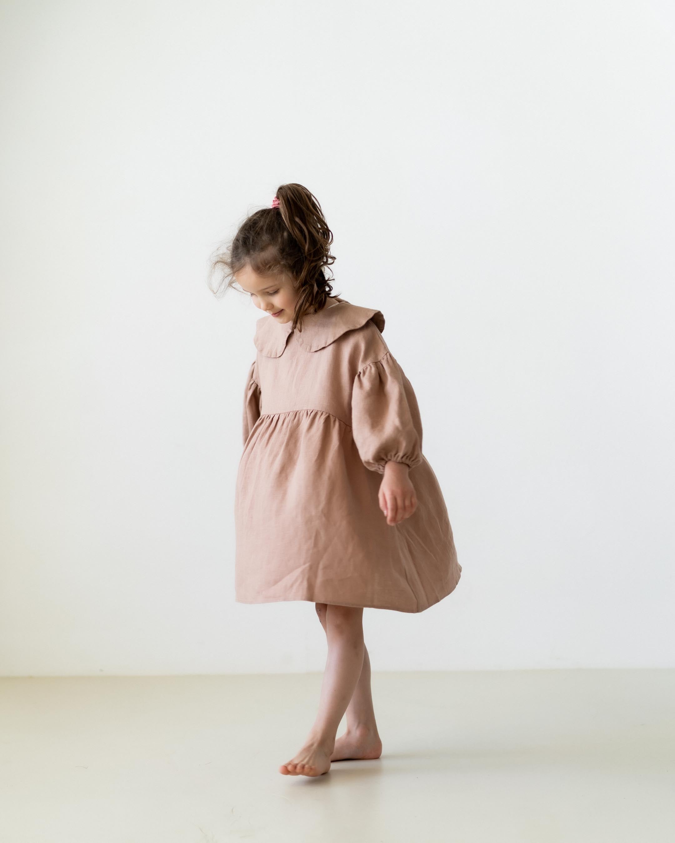 Kinder Leinen Kleid