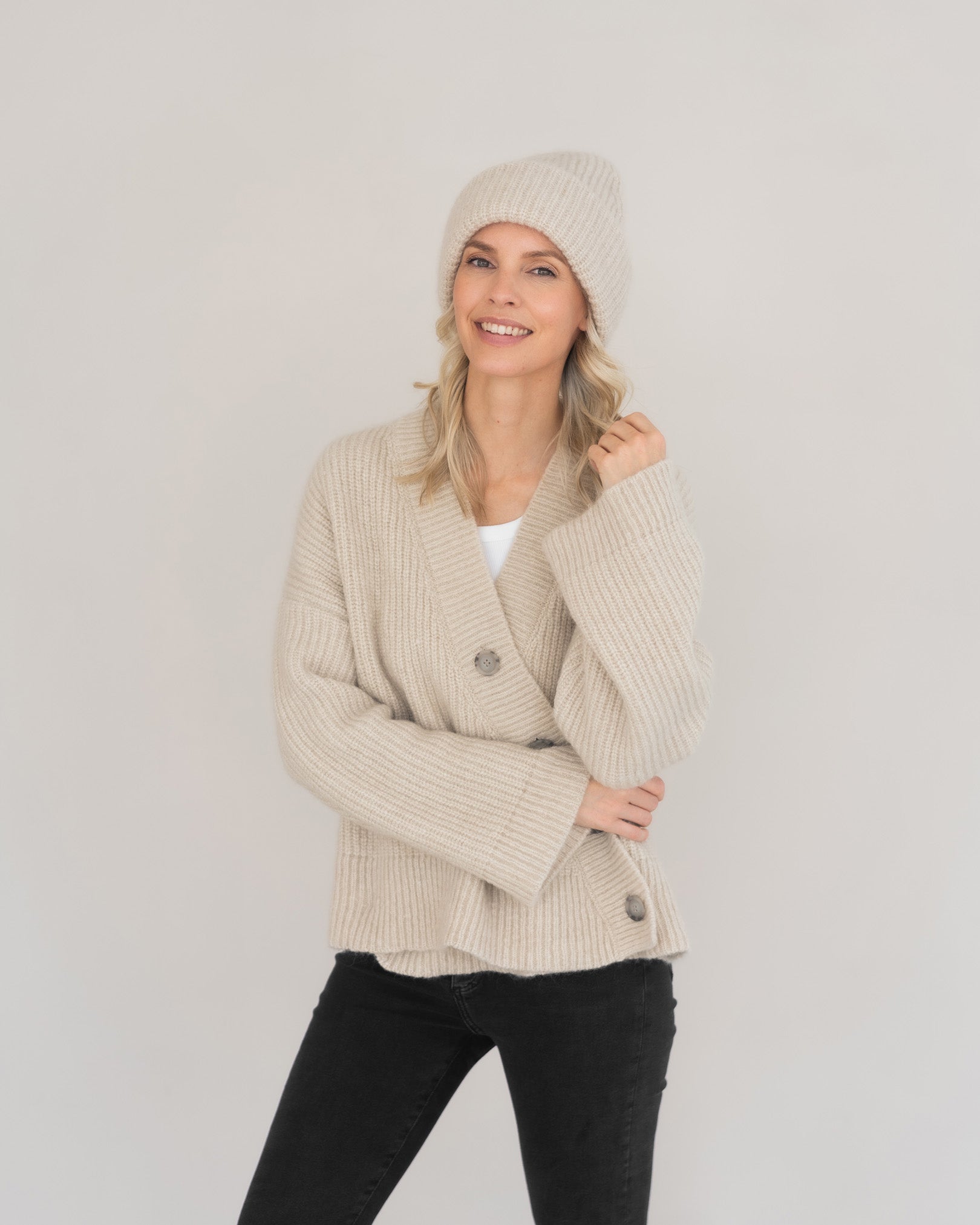 Asymmetrischer Cardigan aus Alpaka | Damen