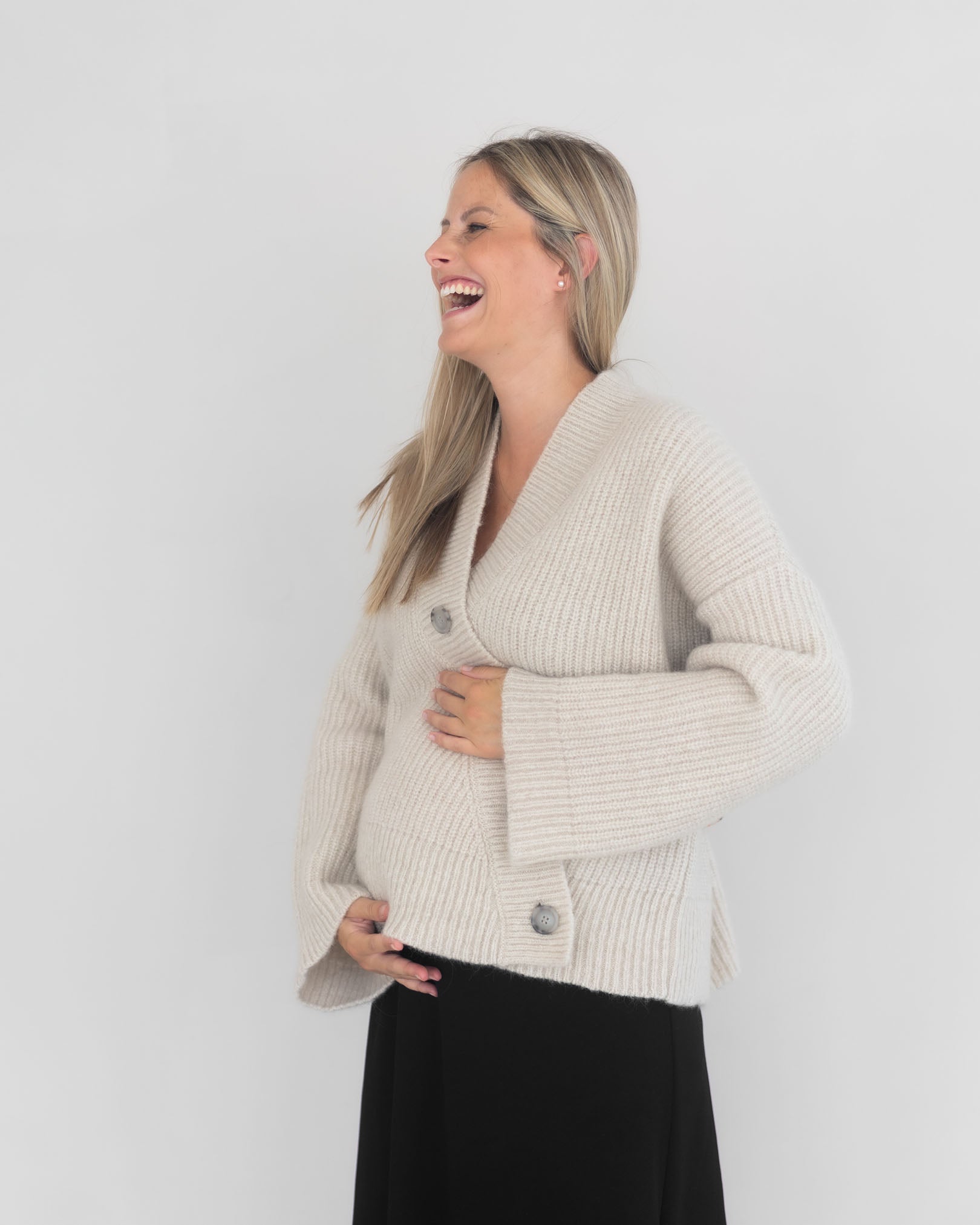 Asymmetrischer Cardigan aus Alpaka | Damen
