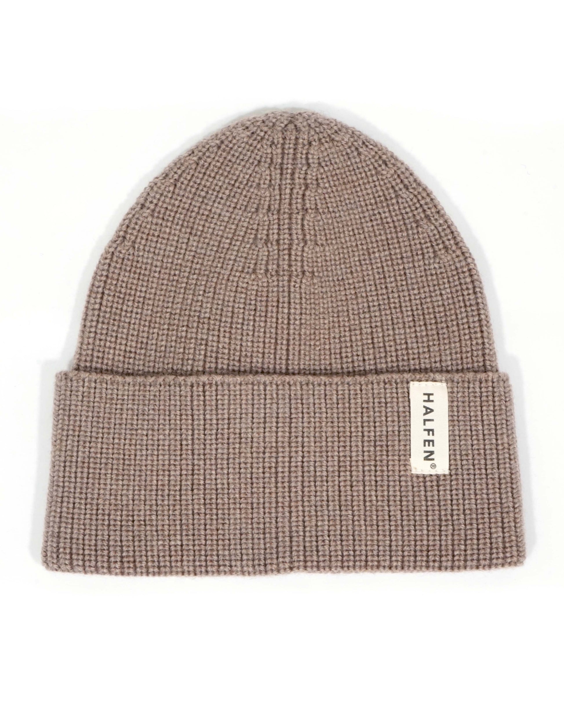 M8S10 - Unisex Merino Strick-Mütze_Nuss
