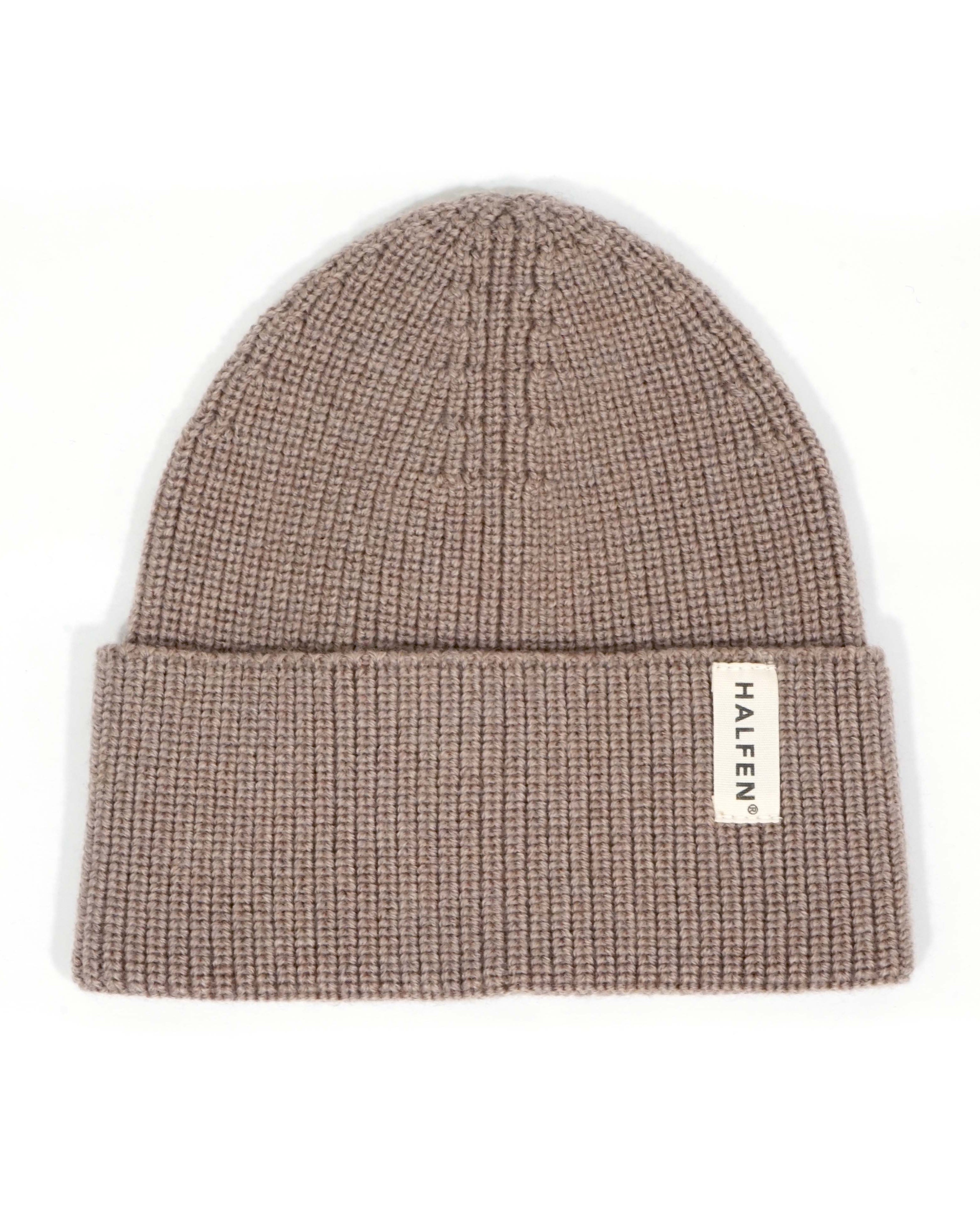 M8S10 - Unisex Merino Strick-Mütze_Nuss