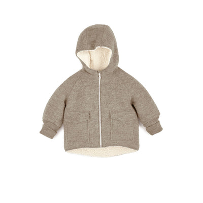 Wool fleece winter jacket with teddy lining | Kids