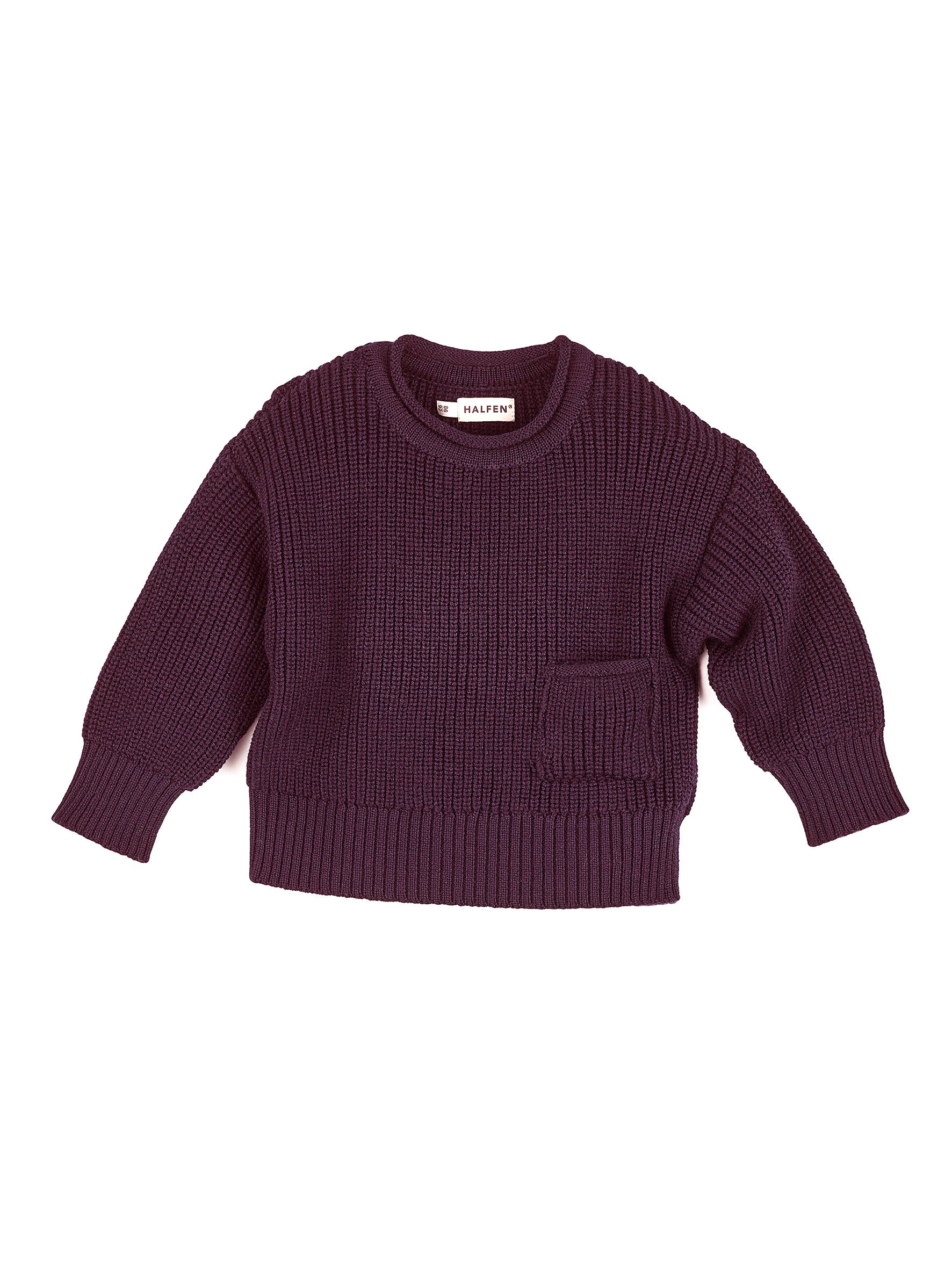 Grobstrick Sweater mit Tasche