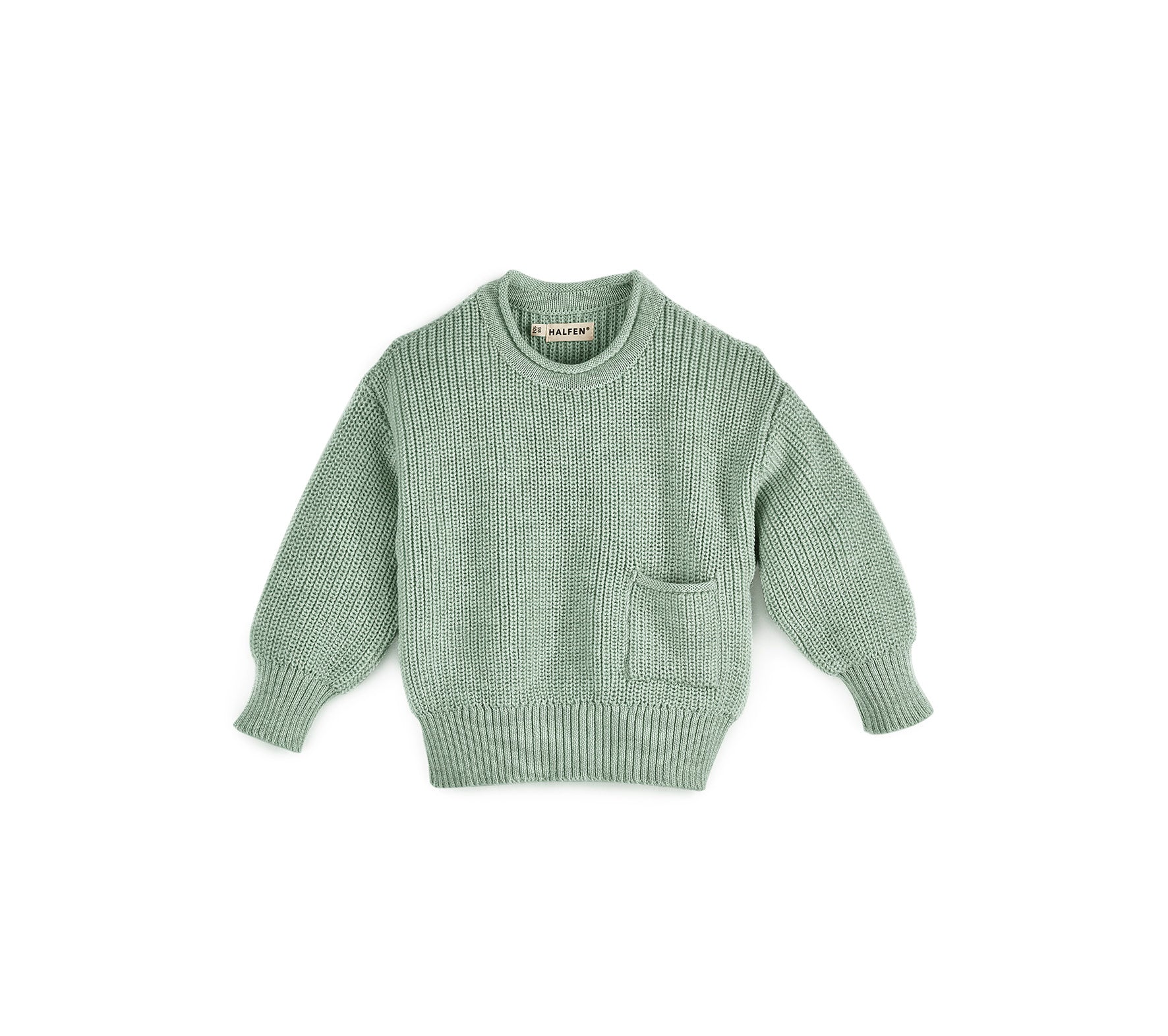 Grobstrick Sweater mit Tasche