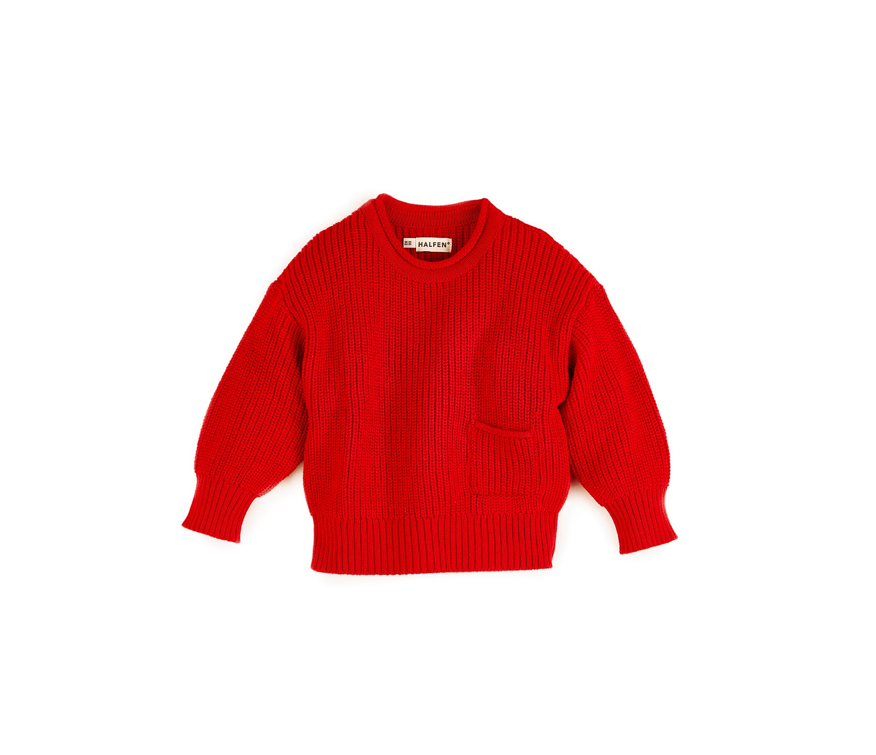Grobstrick Sweater mit Tasche