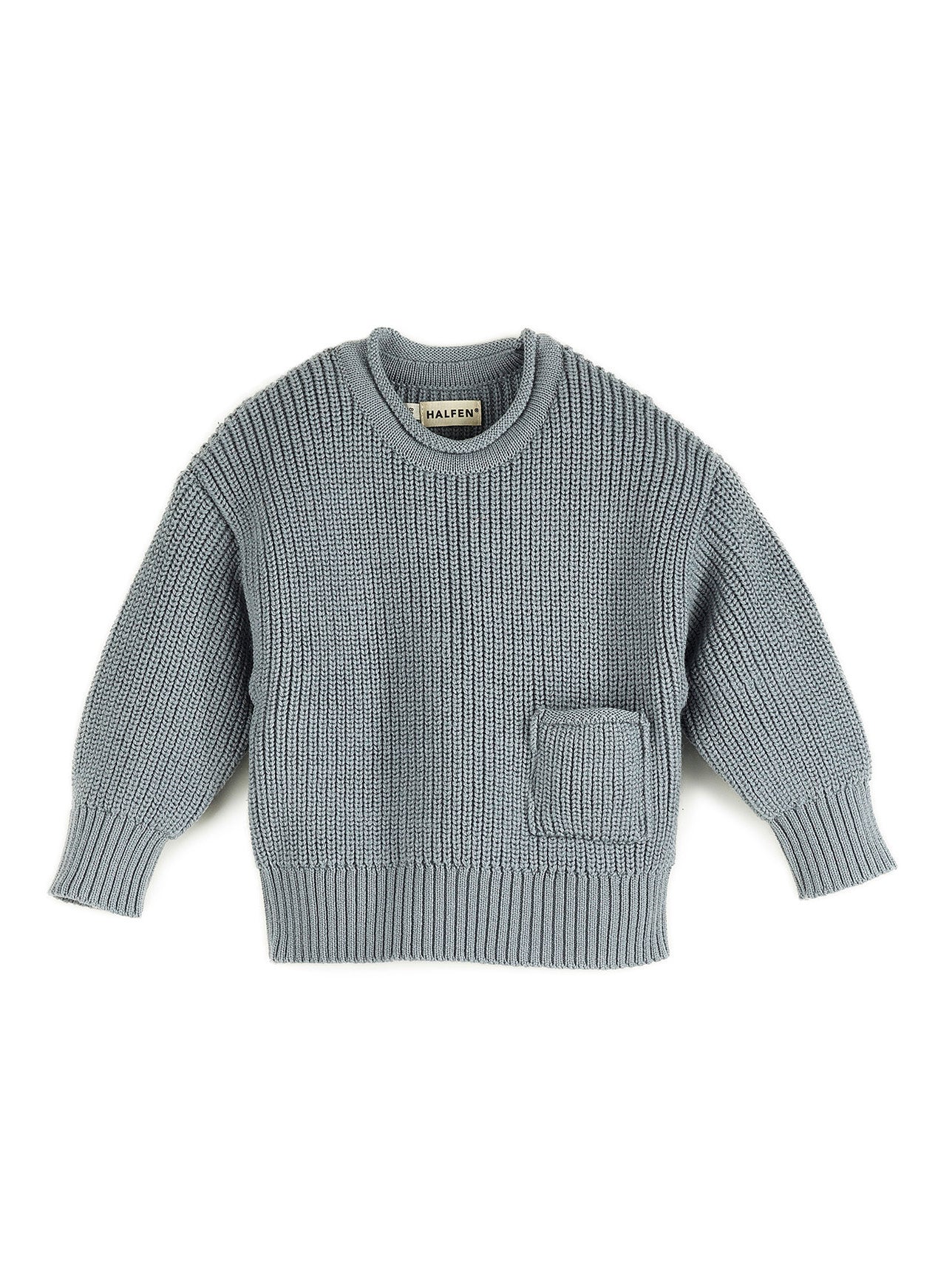 Grobstrick Sweater mit Tasche