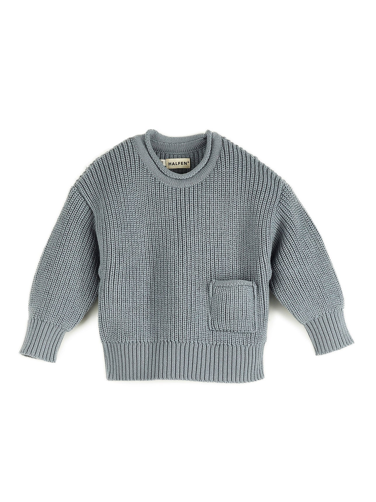 Grobstrick Sweater mit Tasche