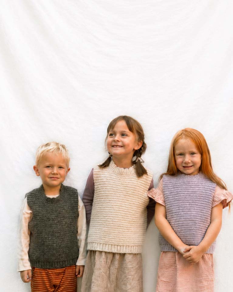 Short Knit Vest for Children