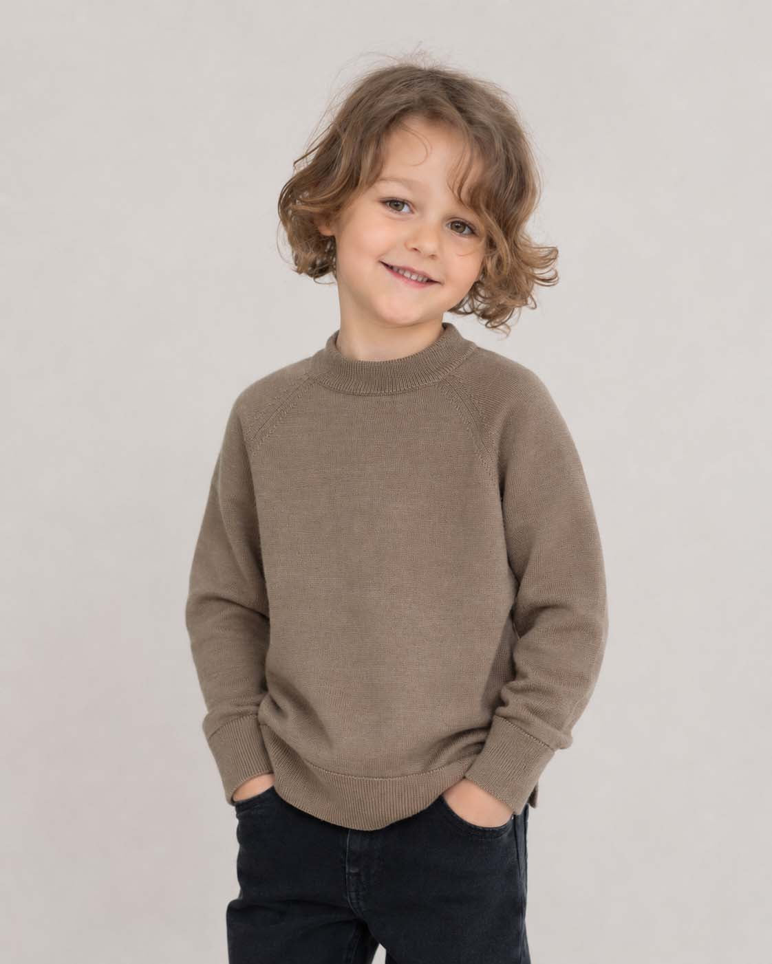 Stehkragen Pullover aus Merino | Kinder